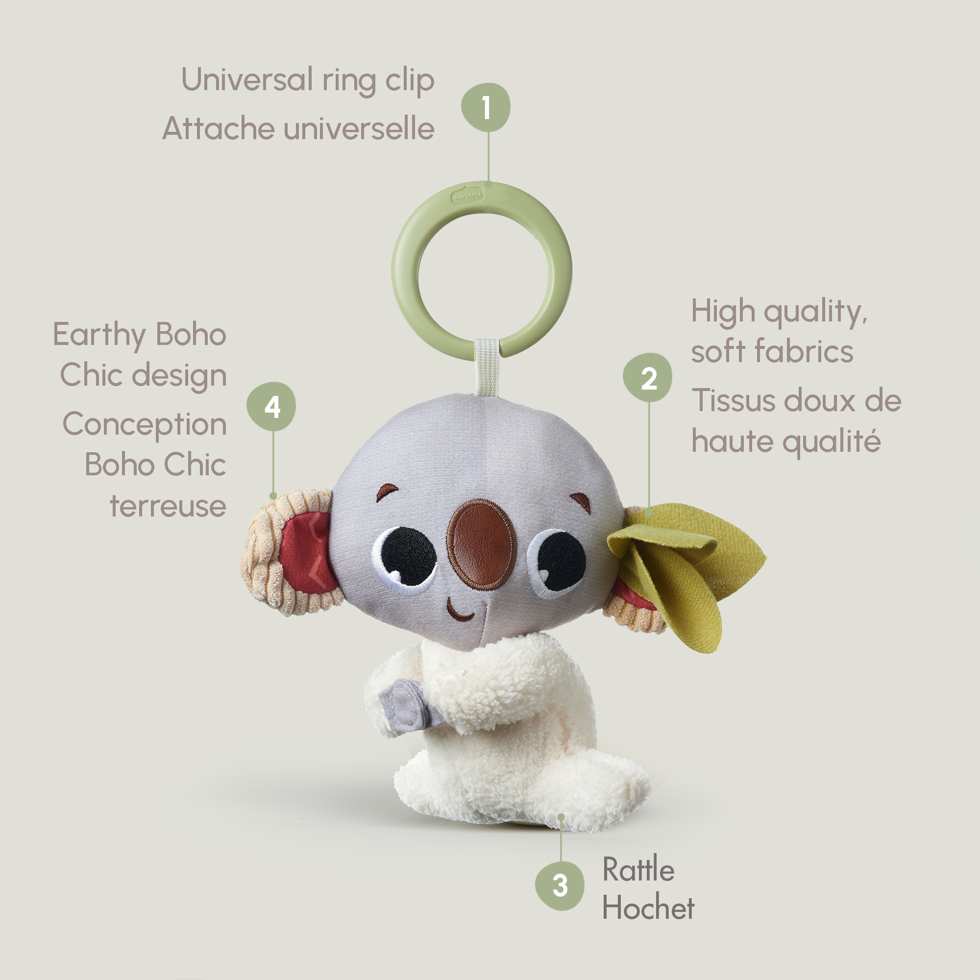 TINY LOVE Boho Chic Koala Rattle Toy