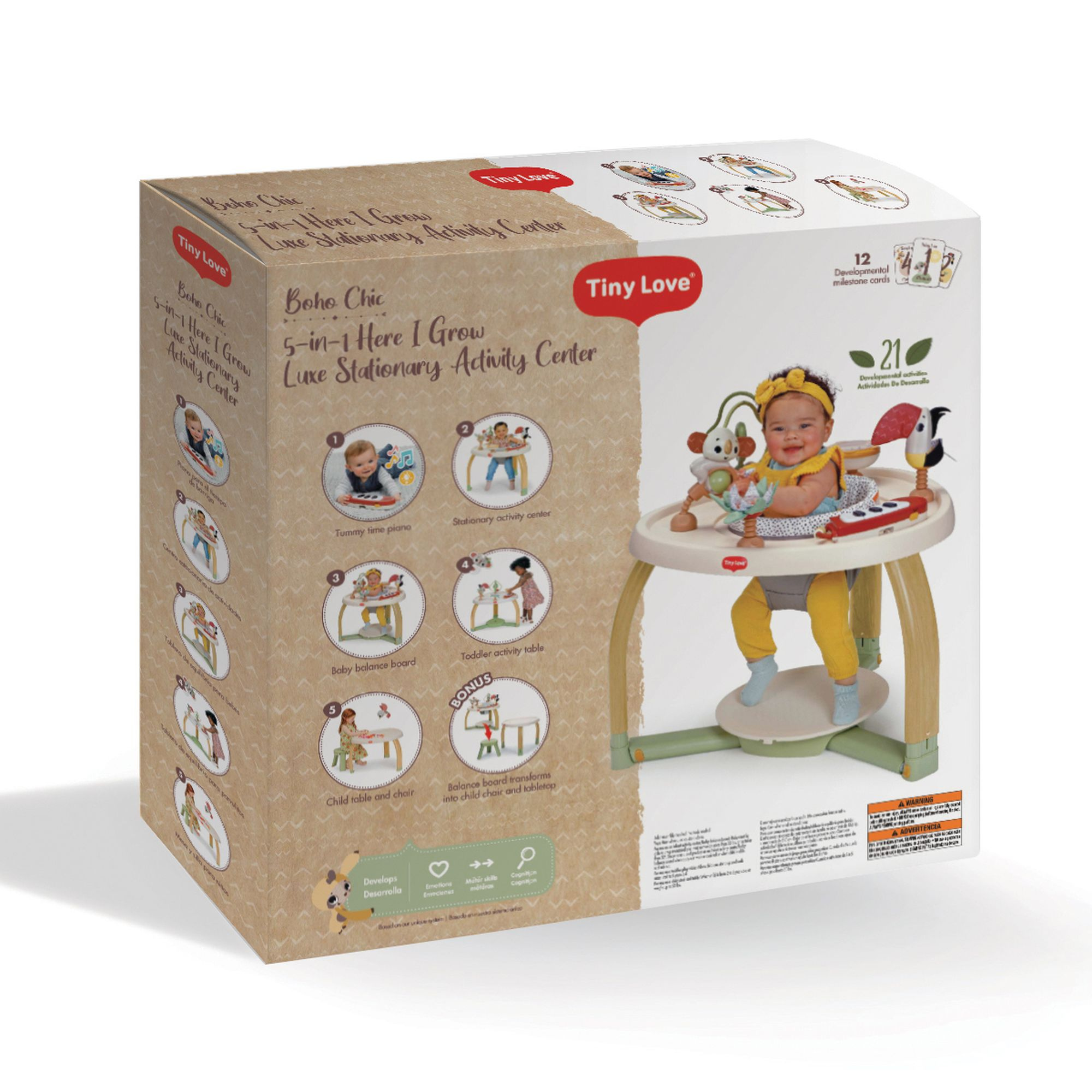 TINY LOVE 5-in-1 Here I Grow Stationary Activity Center - Boho Chic