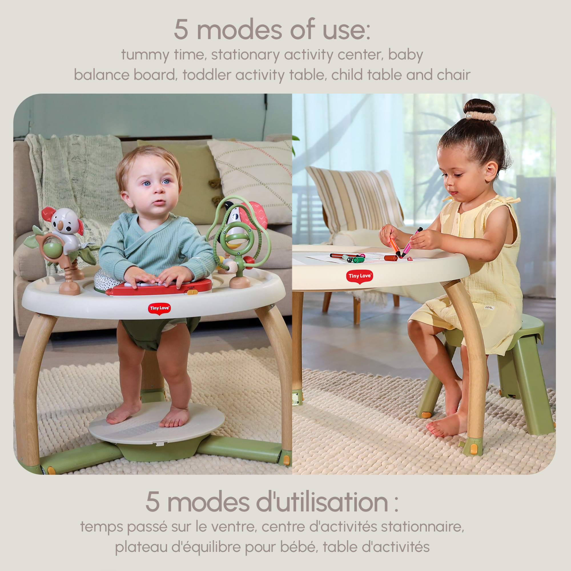TINY LOVE 5-in-1 Here I Grow Stationary Activity Center - Boho Chic