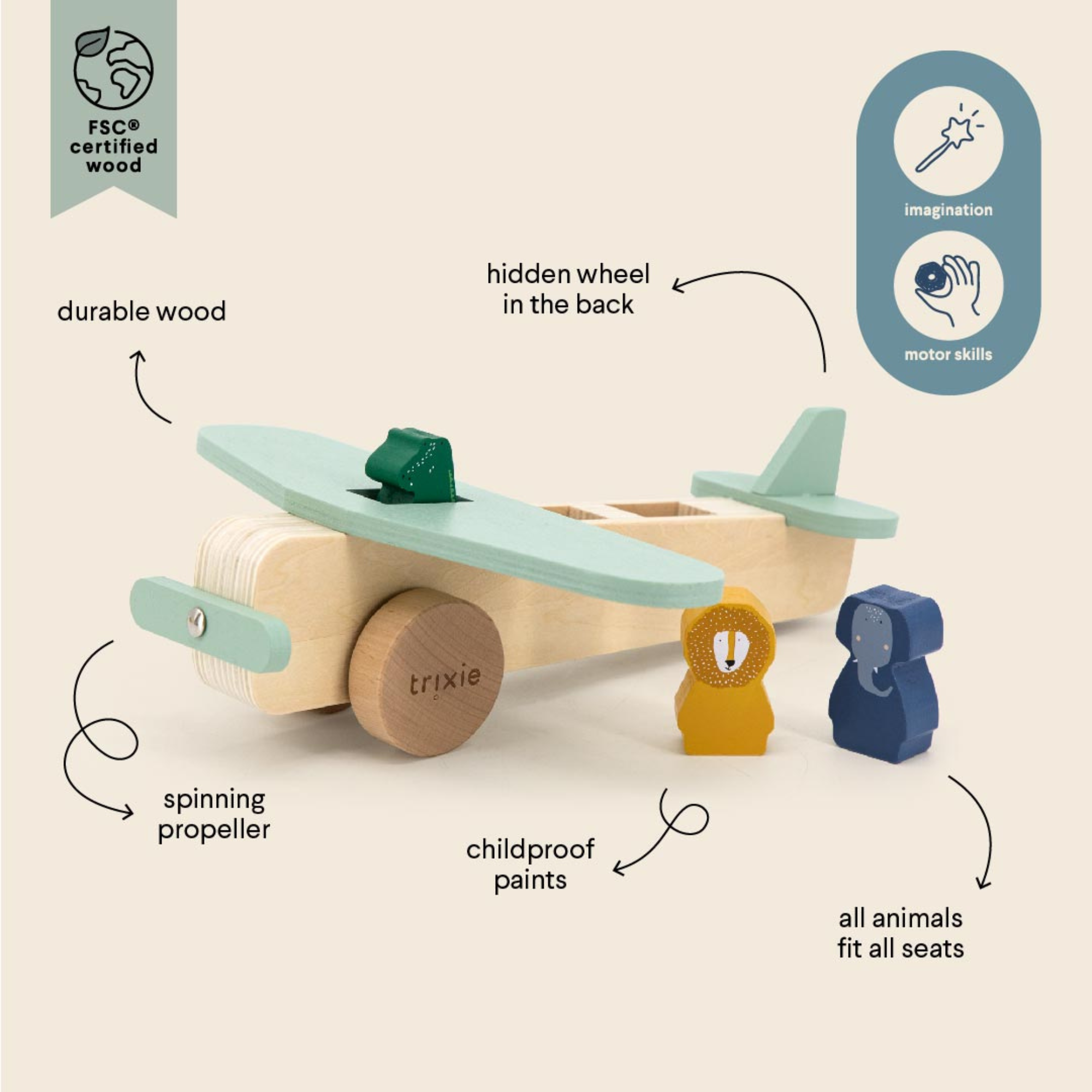 TRIXIE Wooden Animal Airplane