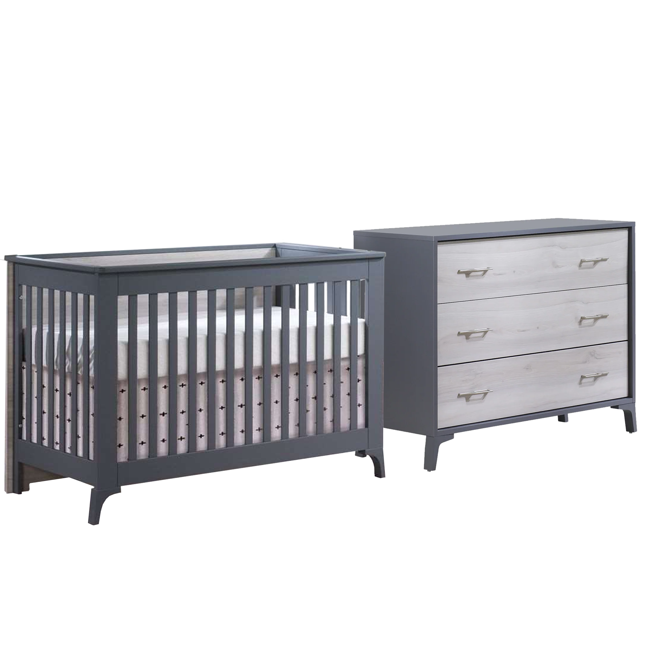 Lit bébé convertible TULIP Metro et commode 3 tiroirs XL (vendus en ensemble uniquement)