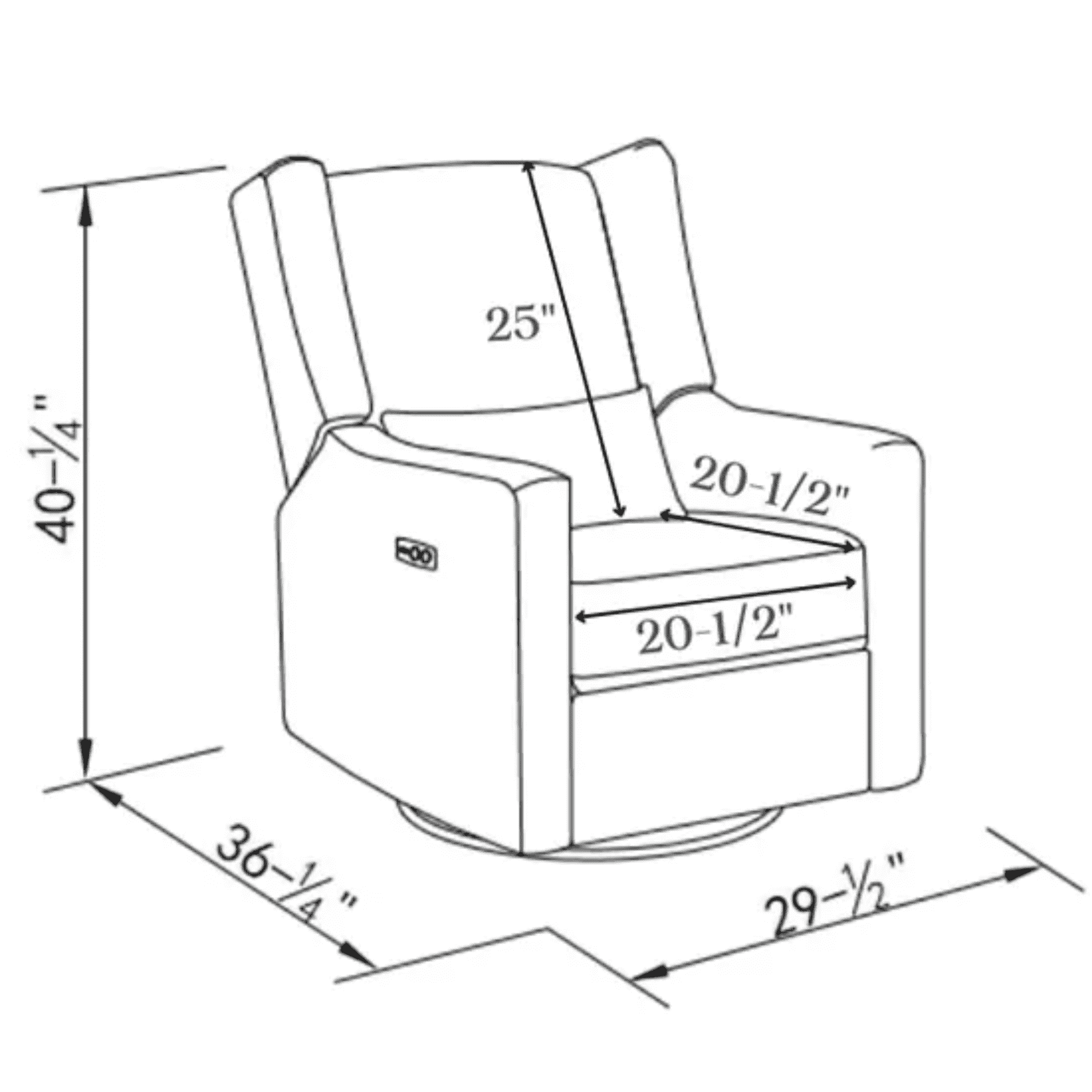 Fauteuil inclinable pivotant et électrique Contour Pedic de LI'L ANGELS
