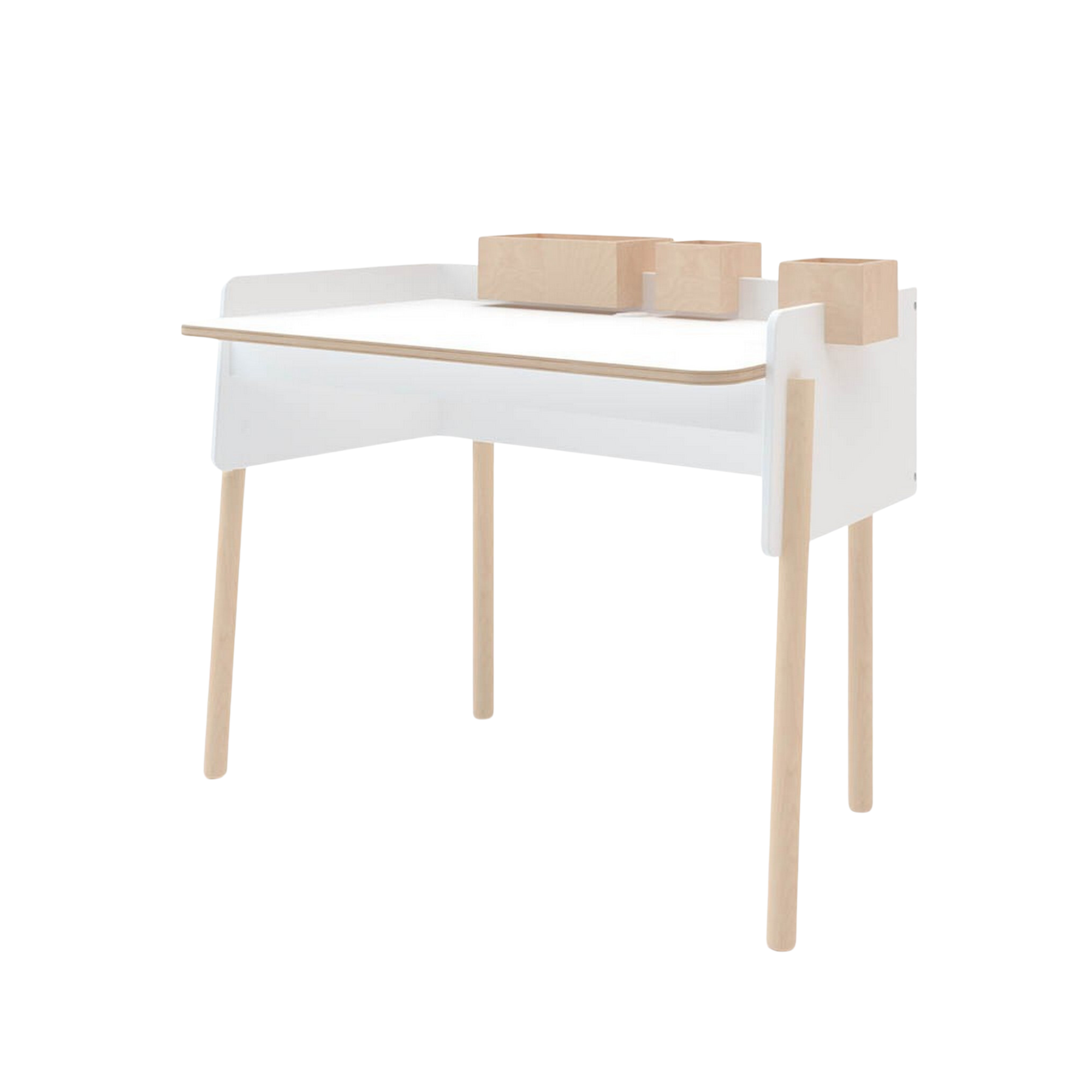 OEUF Brooklyn Desk - White/Birch