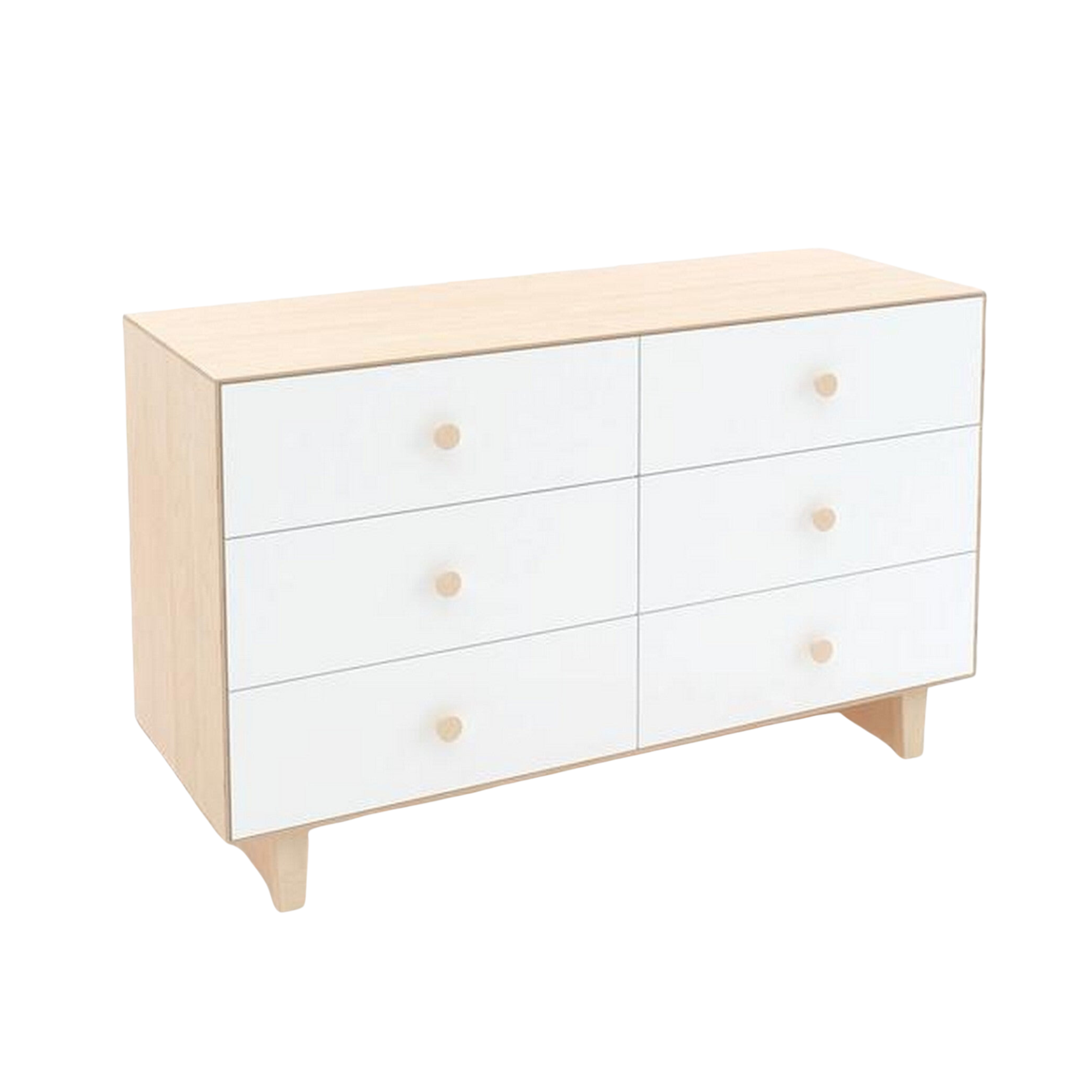 OEUF Rhea 6 Drawer Dresser - White/Birch