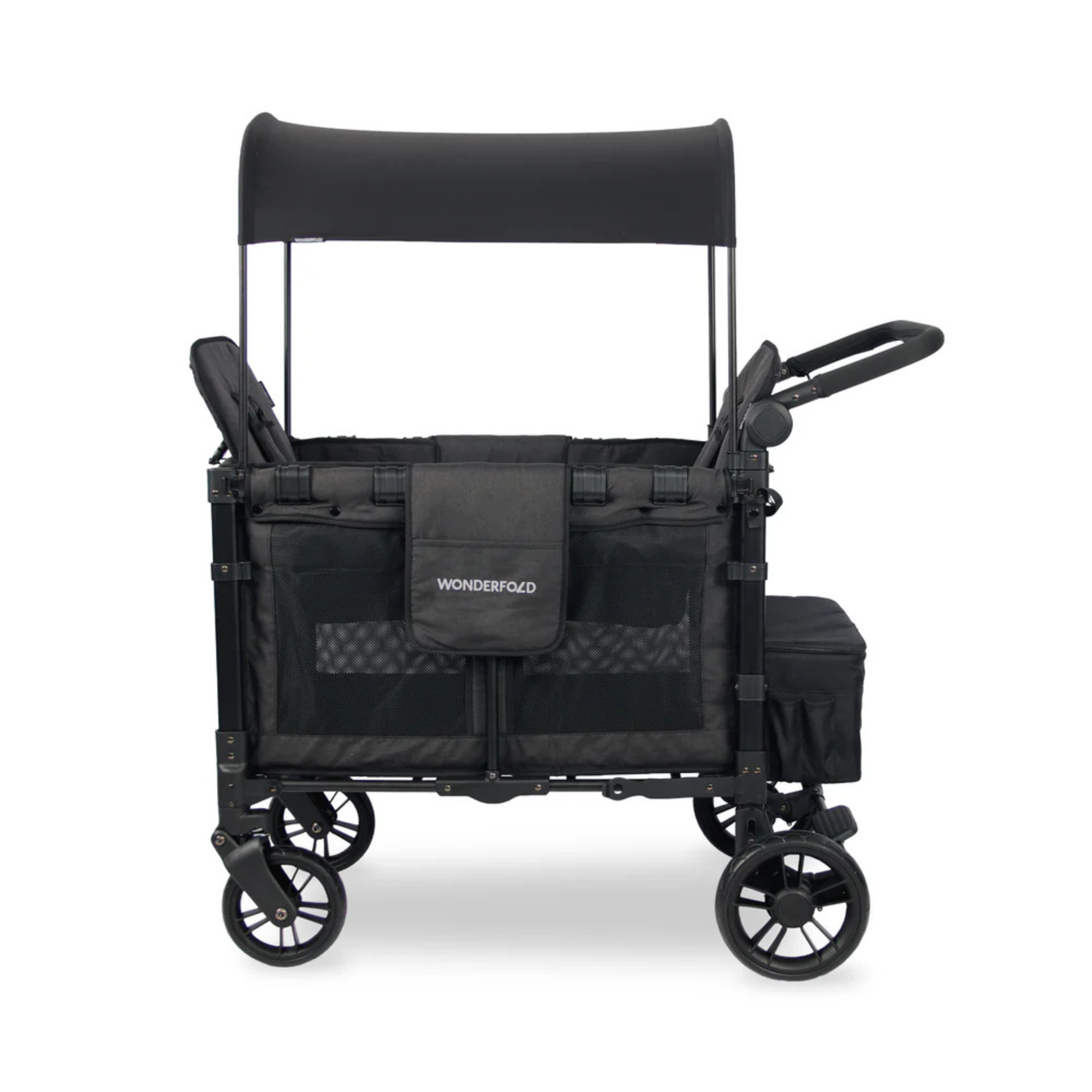WONDERFOLD W2 Elite Push Double Stroller Wagon - Volcanic Black