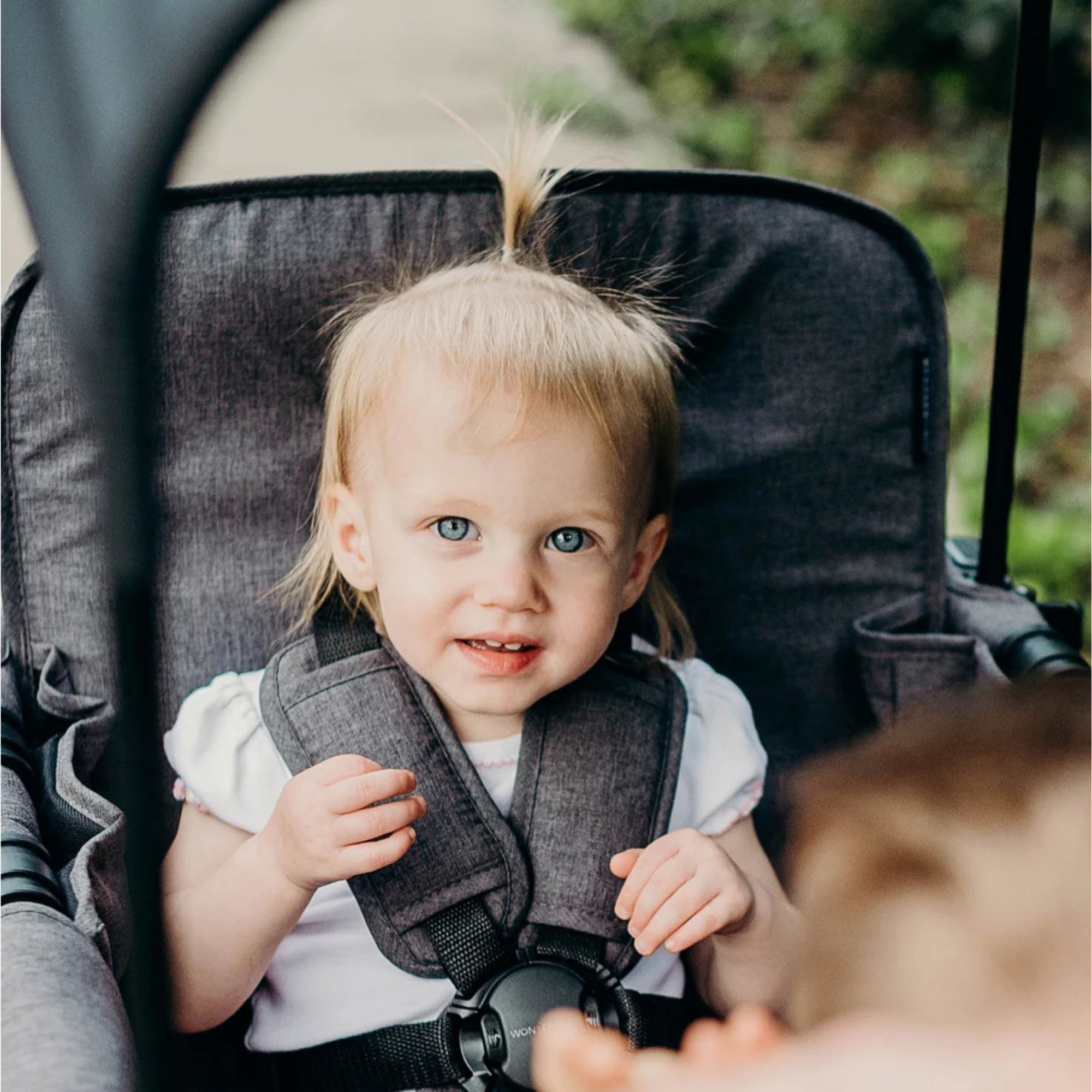 WONDERFOLD W2 Elite Push Double Stroller Wagon - Volcanic Black