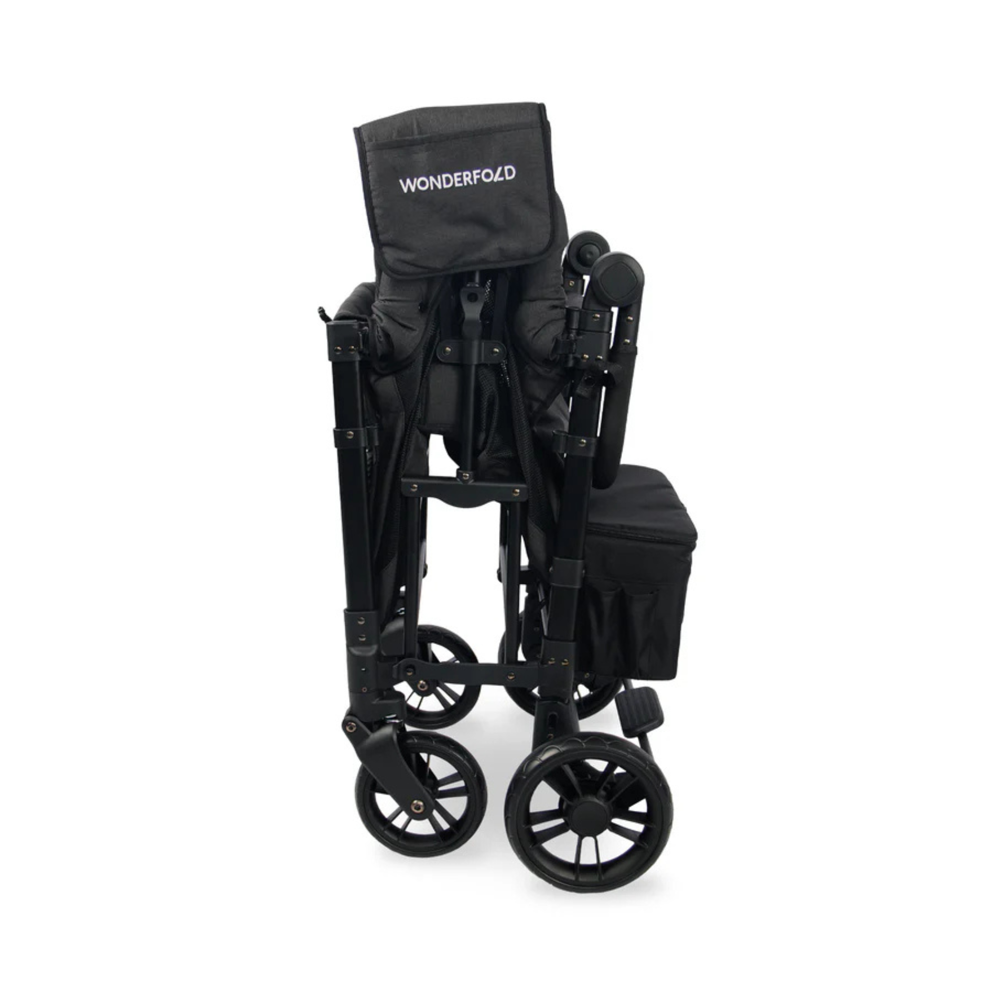 WONDERFOLD W2 Elite Push Double Stroller Wagon - Volcanic Black