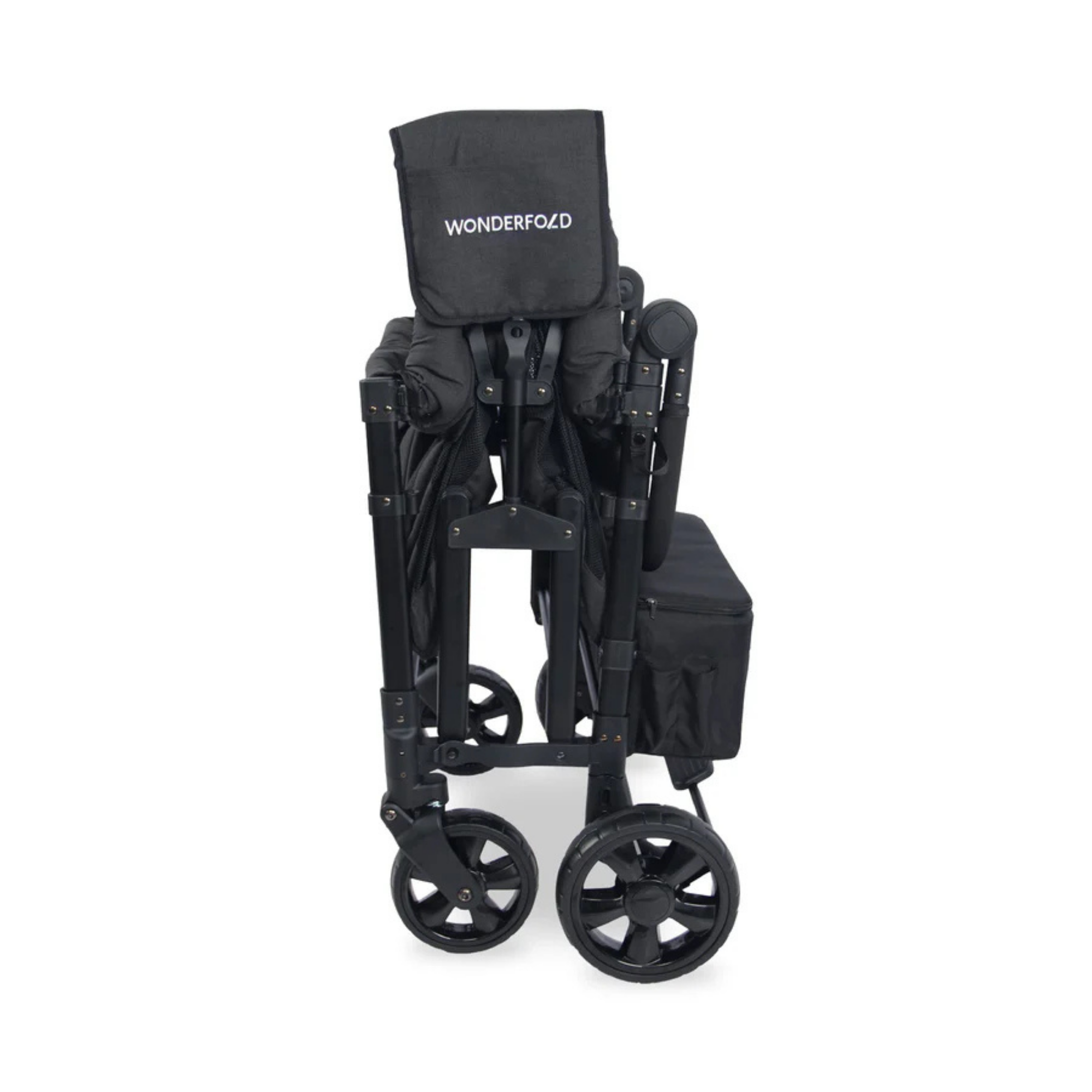 WONDERFOLD W4 Elite Push Quad Stroller Wagon - Volcanic Black