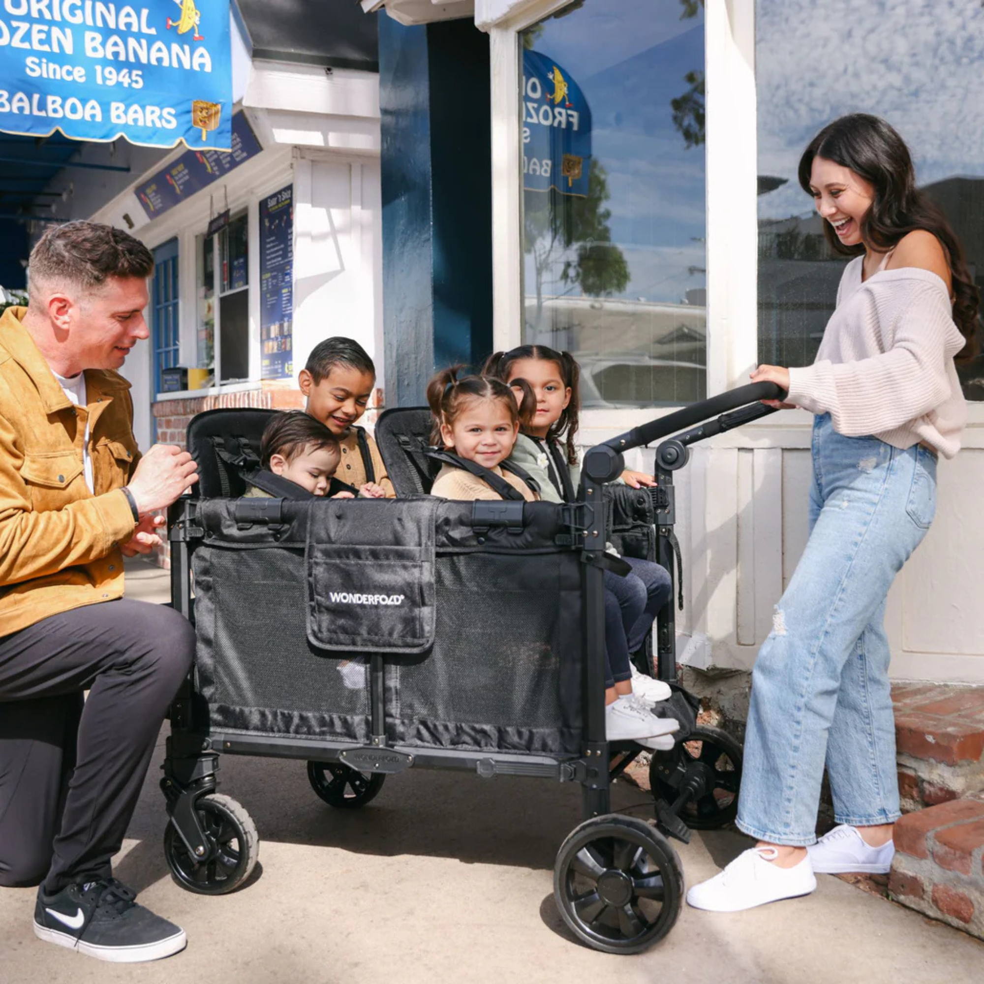 WONDERFOLD W4 Elite Pro Stroller Wagon - Black