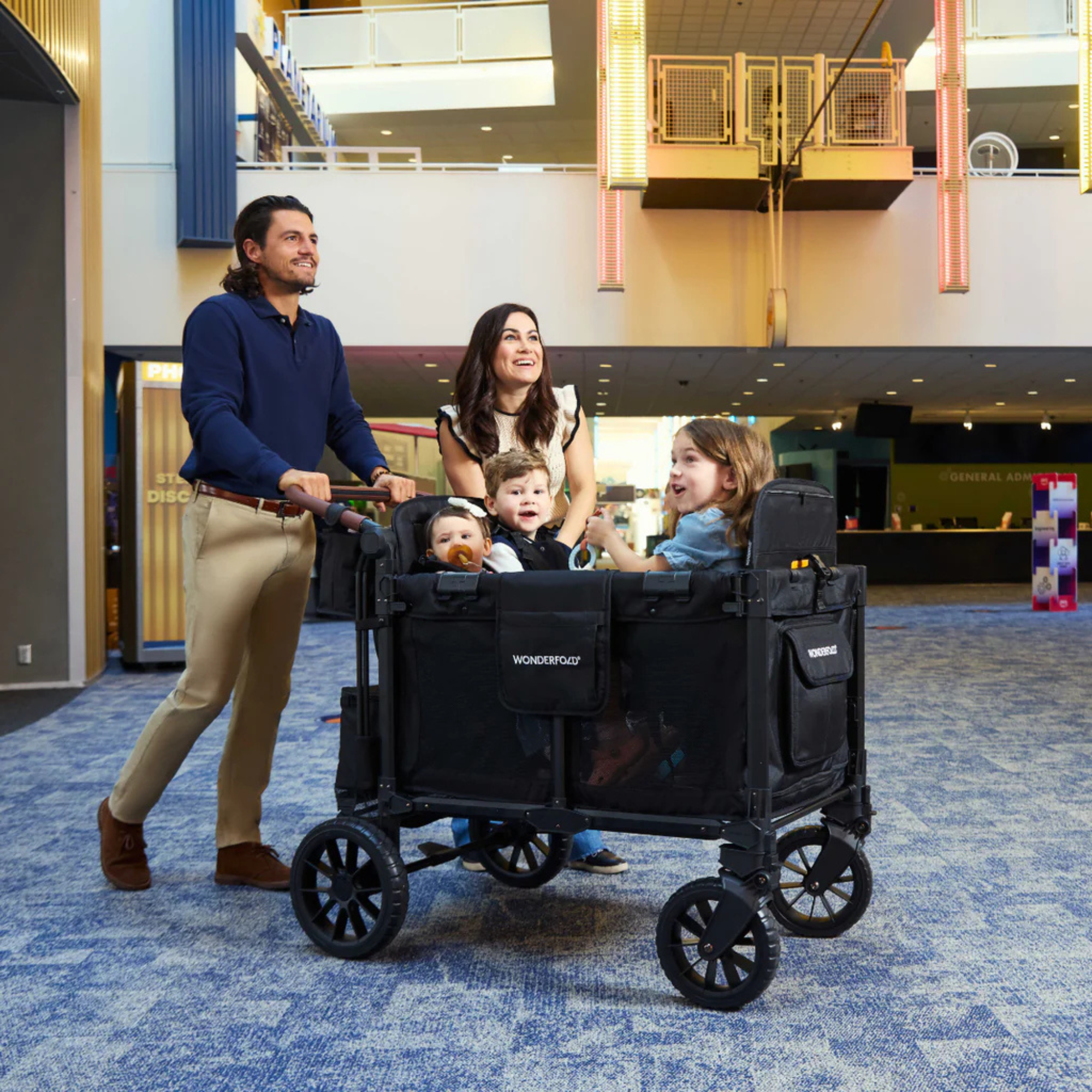 WONDERFOLD W4 Luxe Pro Stroller Wagon - Black