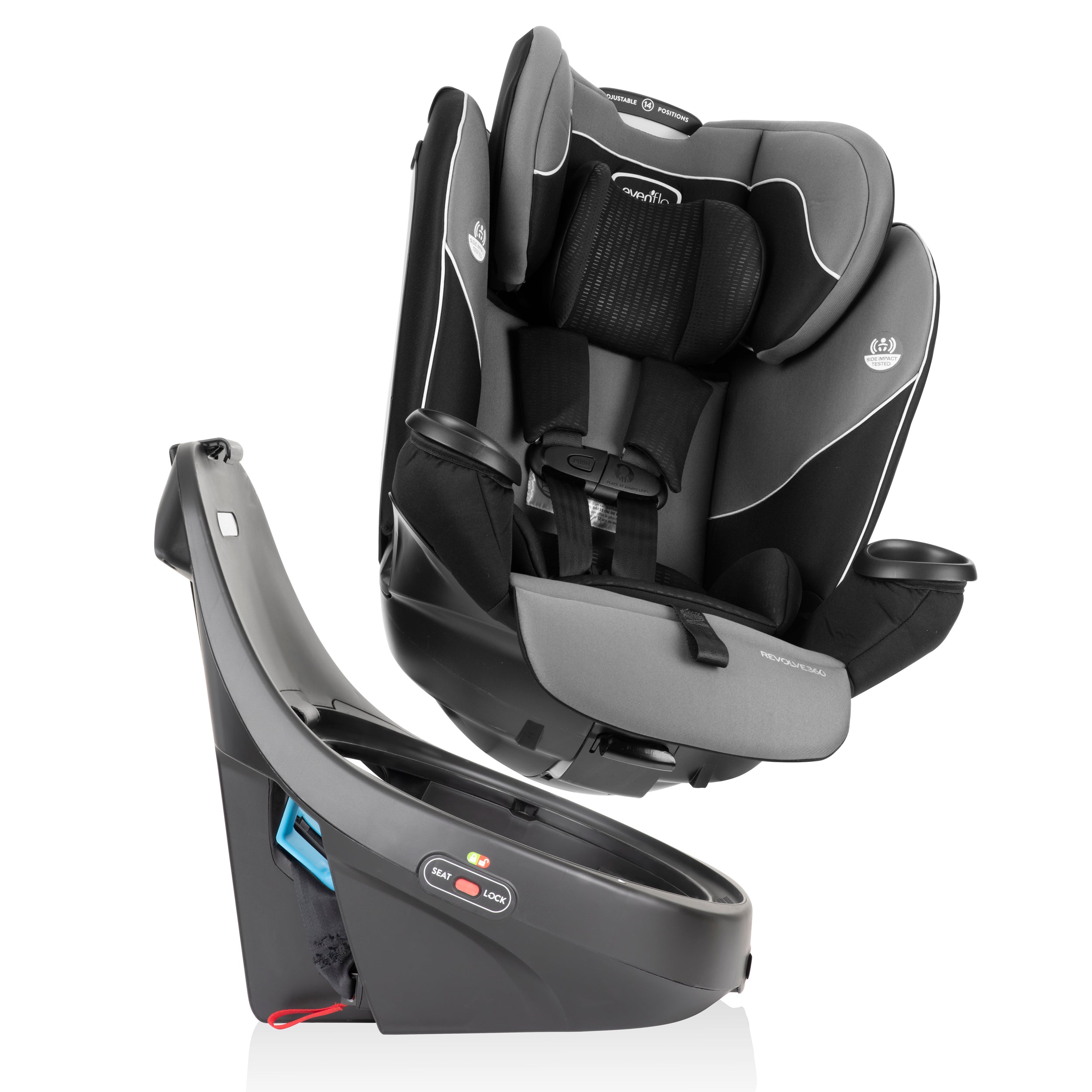 EVENFLO Revolve360 All-in-One Rotational Car Seat - Amherst Grey