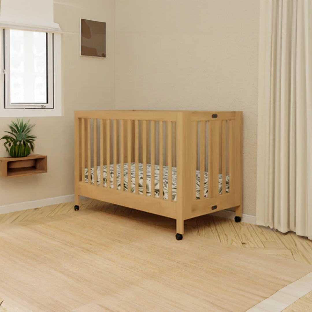 BABYLETTO Maki Full-Size Folding Crib w/ Toddler Bed Conversion Kit