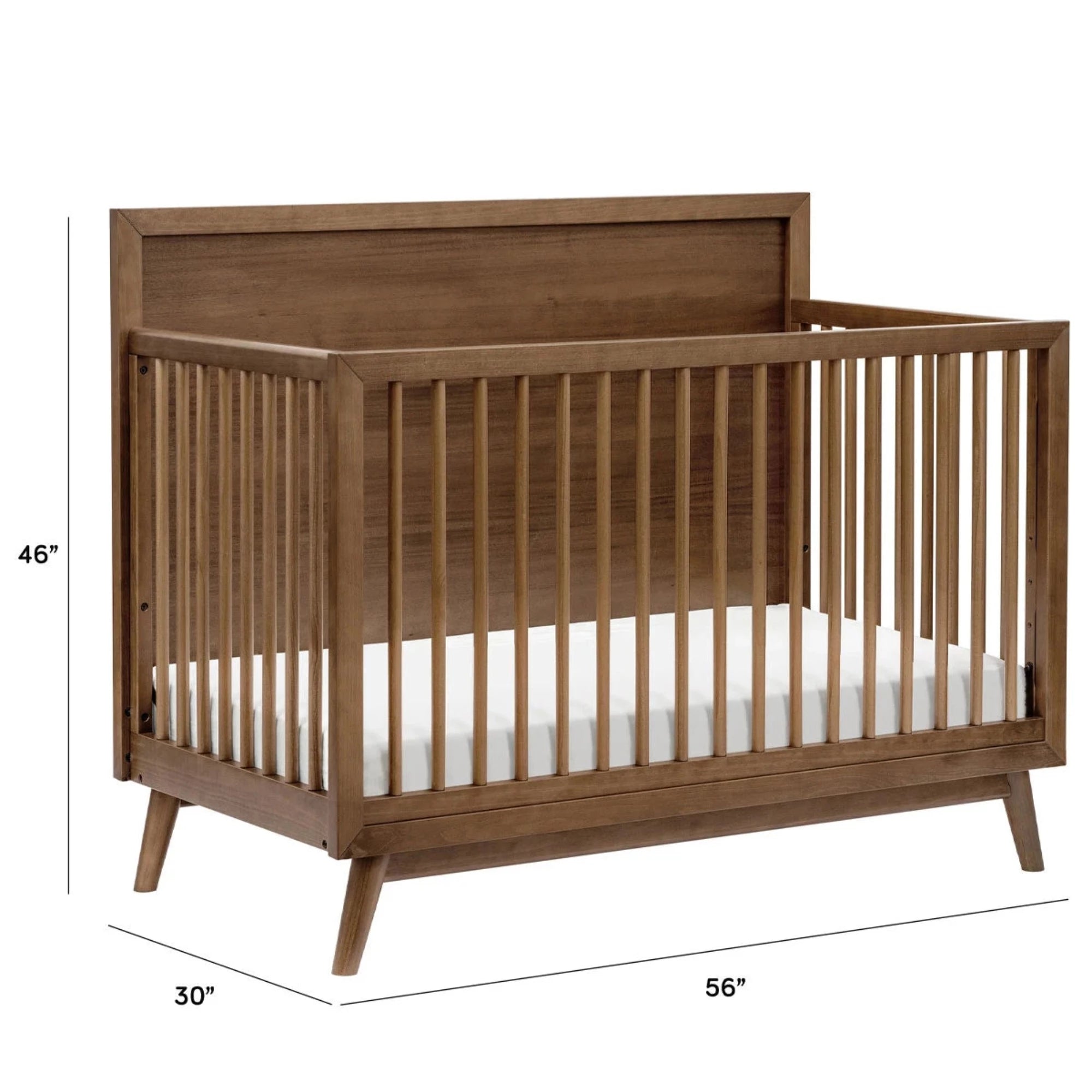BABYLETTO Palma Berceau convertible 4 en 1 Mid-Century avec kit de conversion pour lit d'enfant