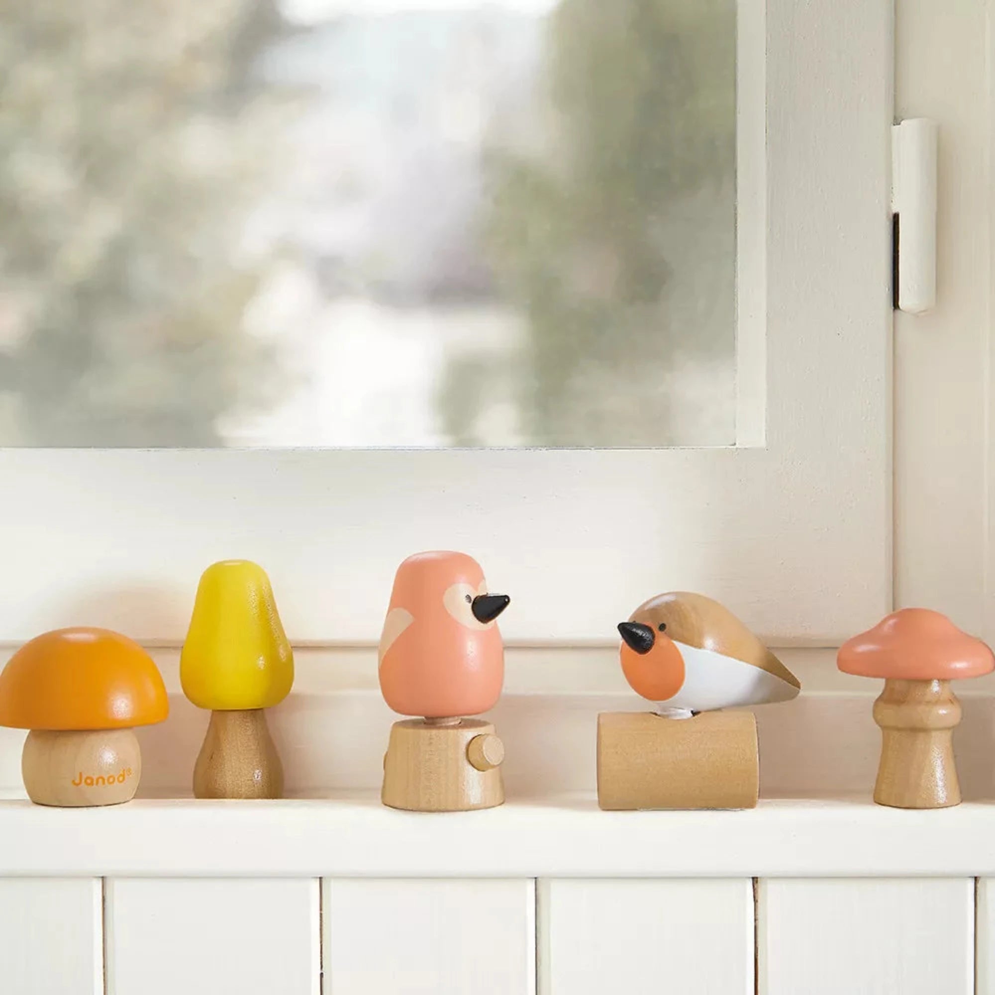 JANOD Birds and Mushrooms Screw Toys
