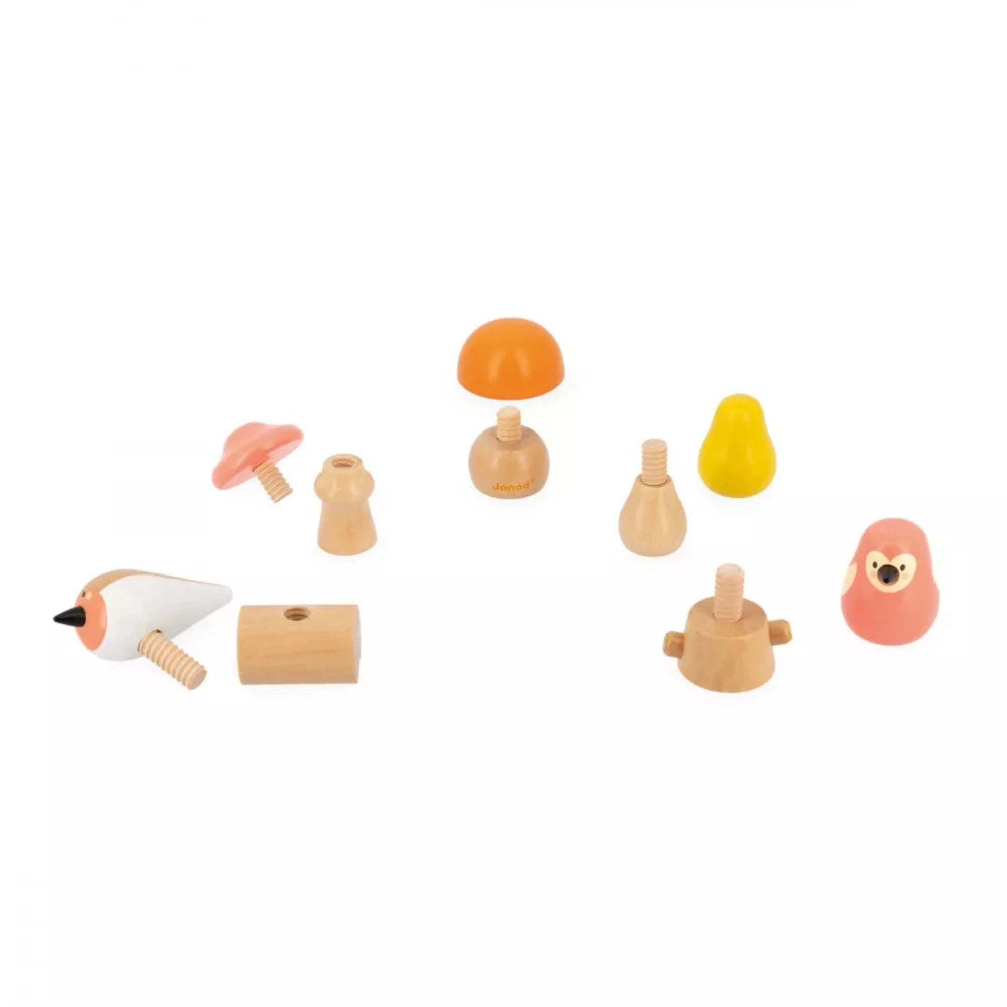 JANOD Birds and Mushrooms Screw Toys