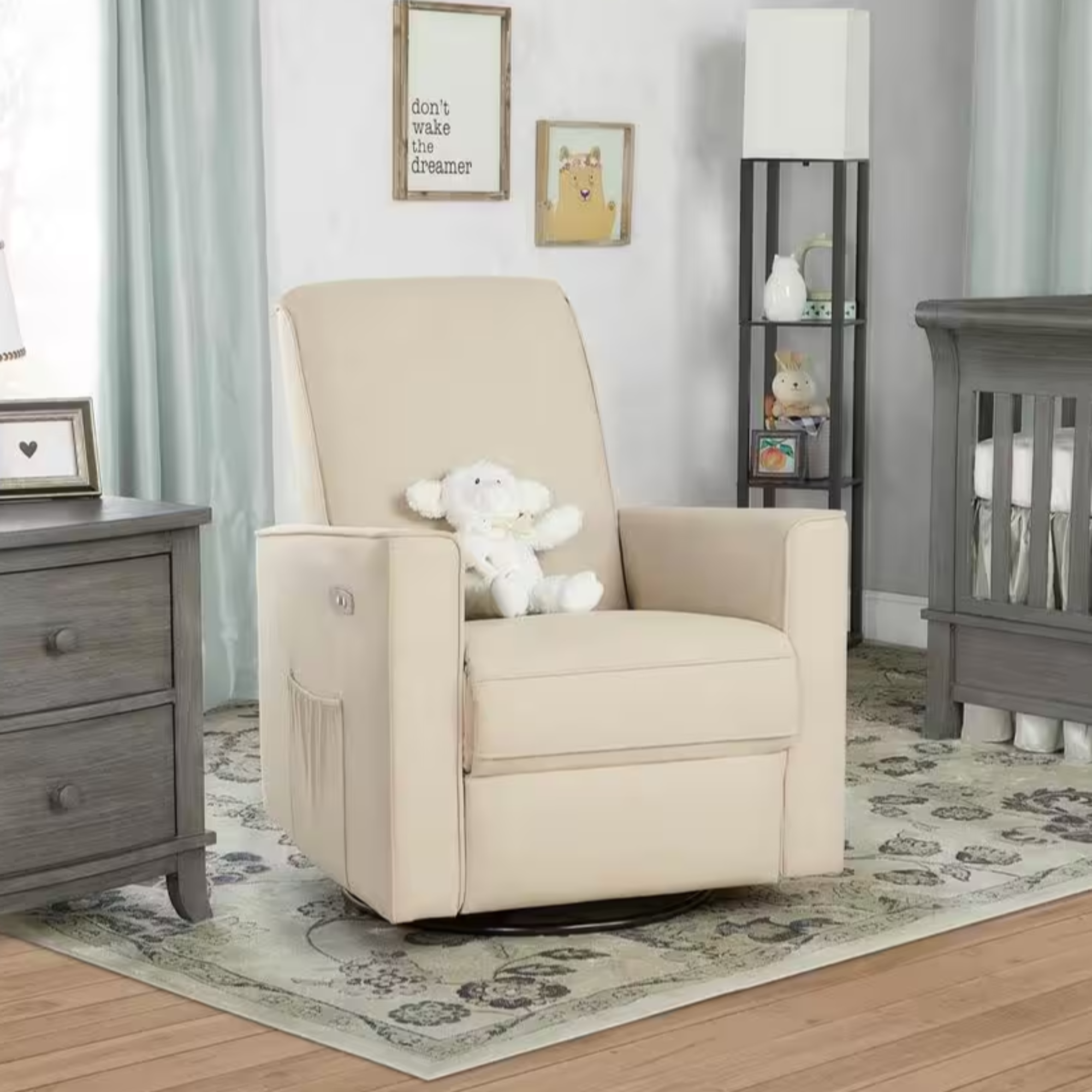 Fauteuil inclinable pivotant et électrique de luxe EVOLUR Harlow avec repose-pieds