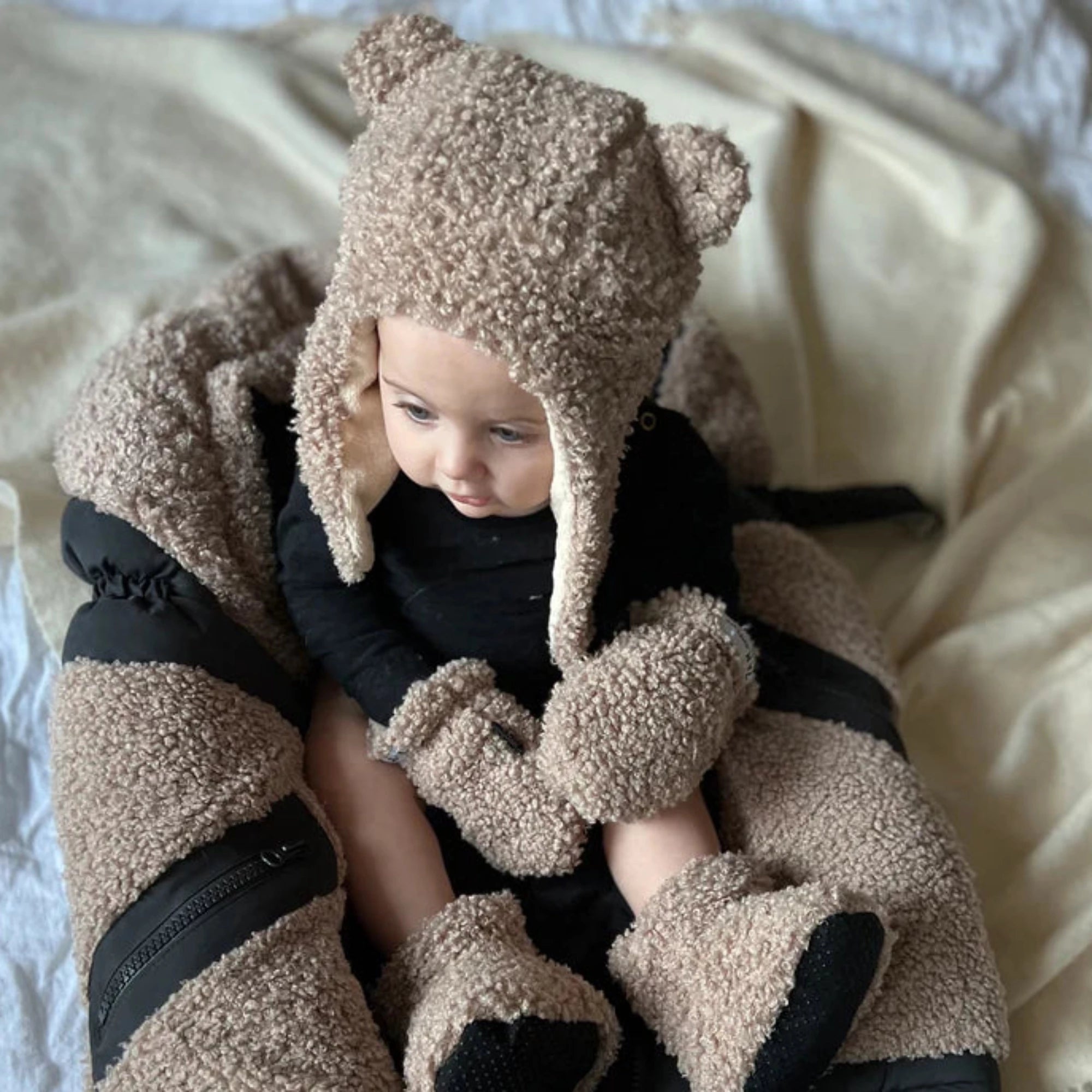 7AM ENFANT Cubby Set - Teddy (Mittens + Hat)