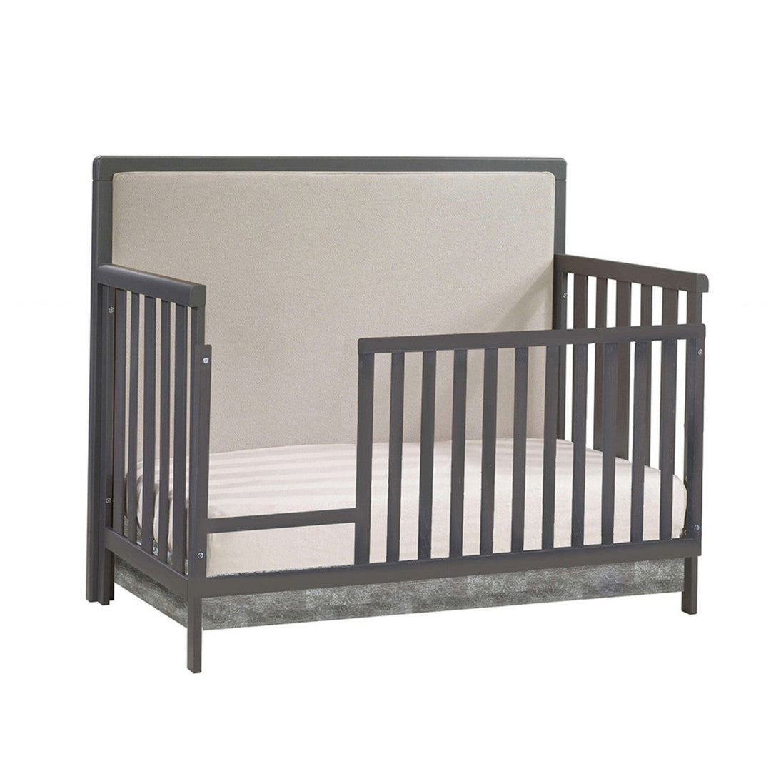 NATART Kyoto 5-In-1 Convertible Crib With Upholstered Panel Talc