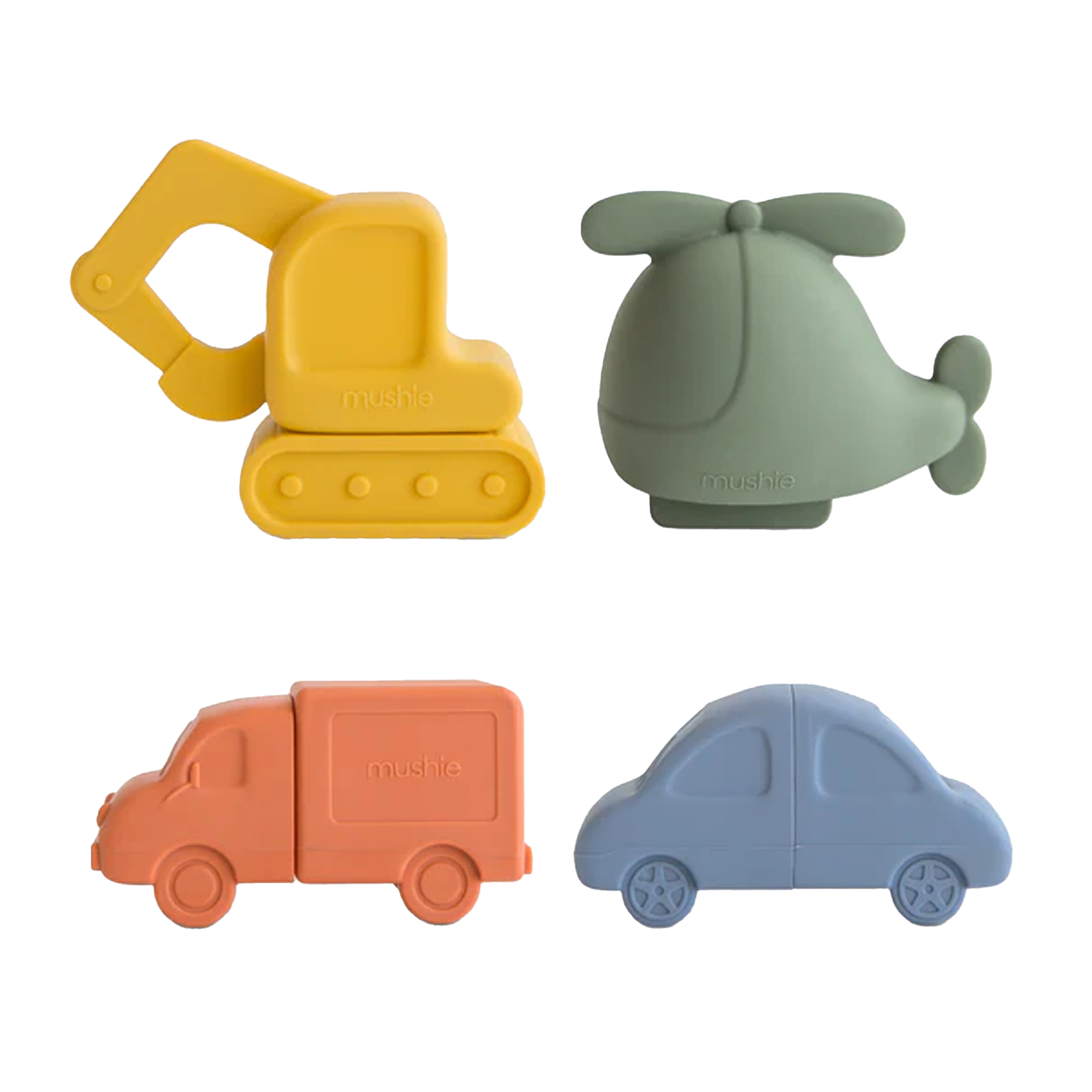 MUSHIE Vehicules Mold-Free Bath Play Set (4-Pack)