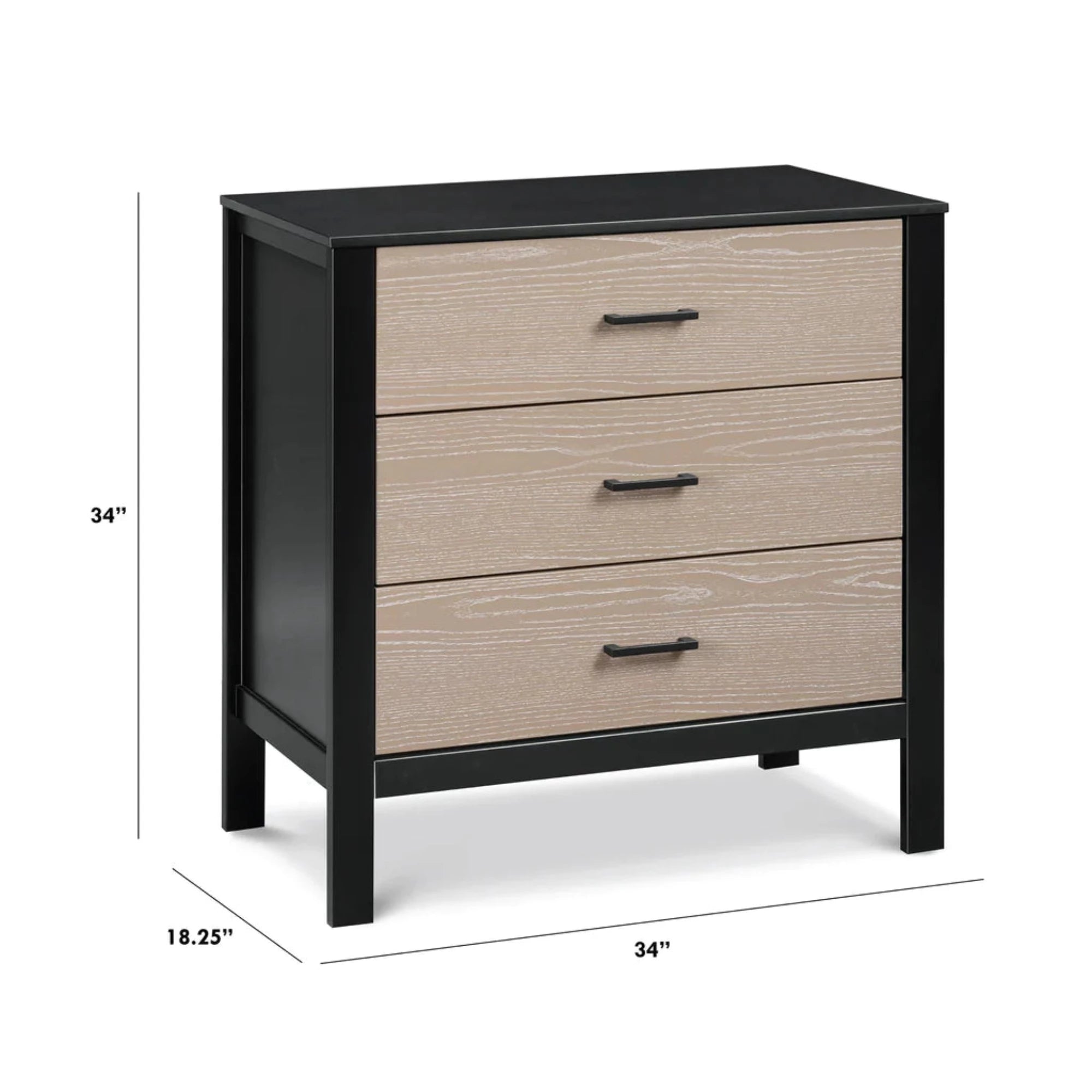 CARTERS by DAVINCI Radley 3-Drawer Dresser - Ebony/Coastwood