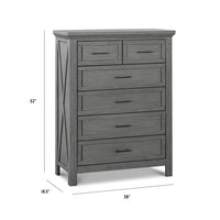 Thumbnail for MONOGRAM by namesake Emory Farmhouse 6-Drawer Chest - Weathered Charcoal