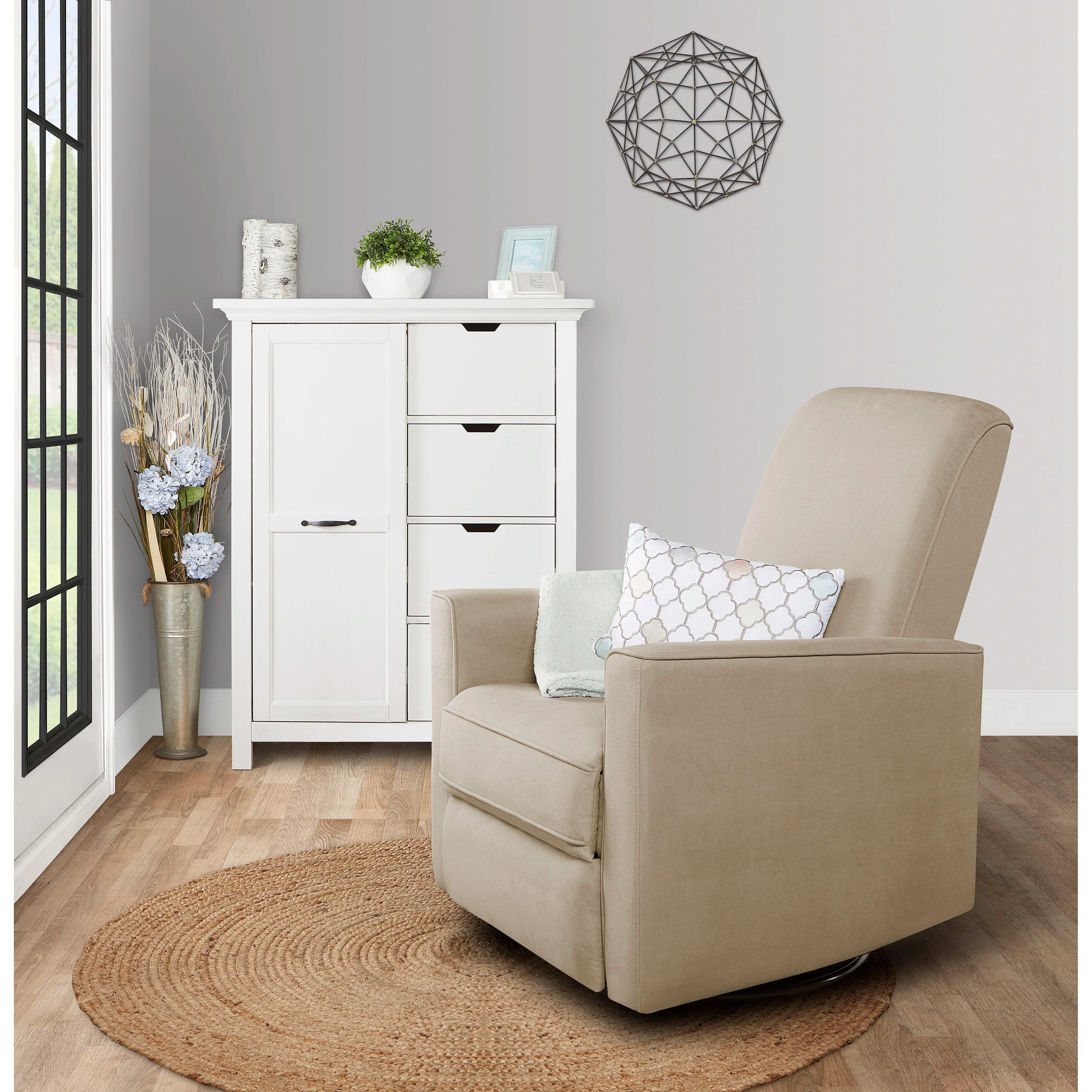 EVOLUR Raleigh Swivel Glider & Recliner with Footrest