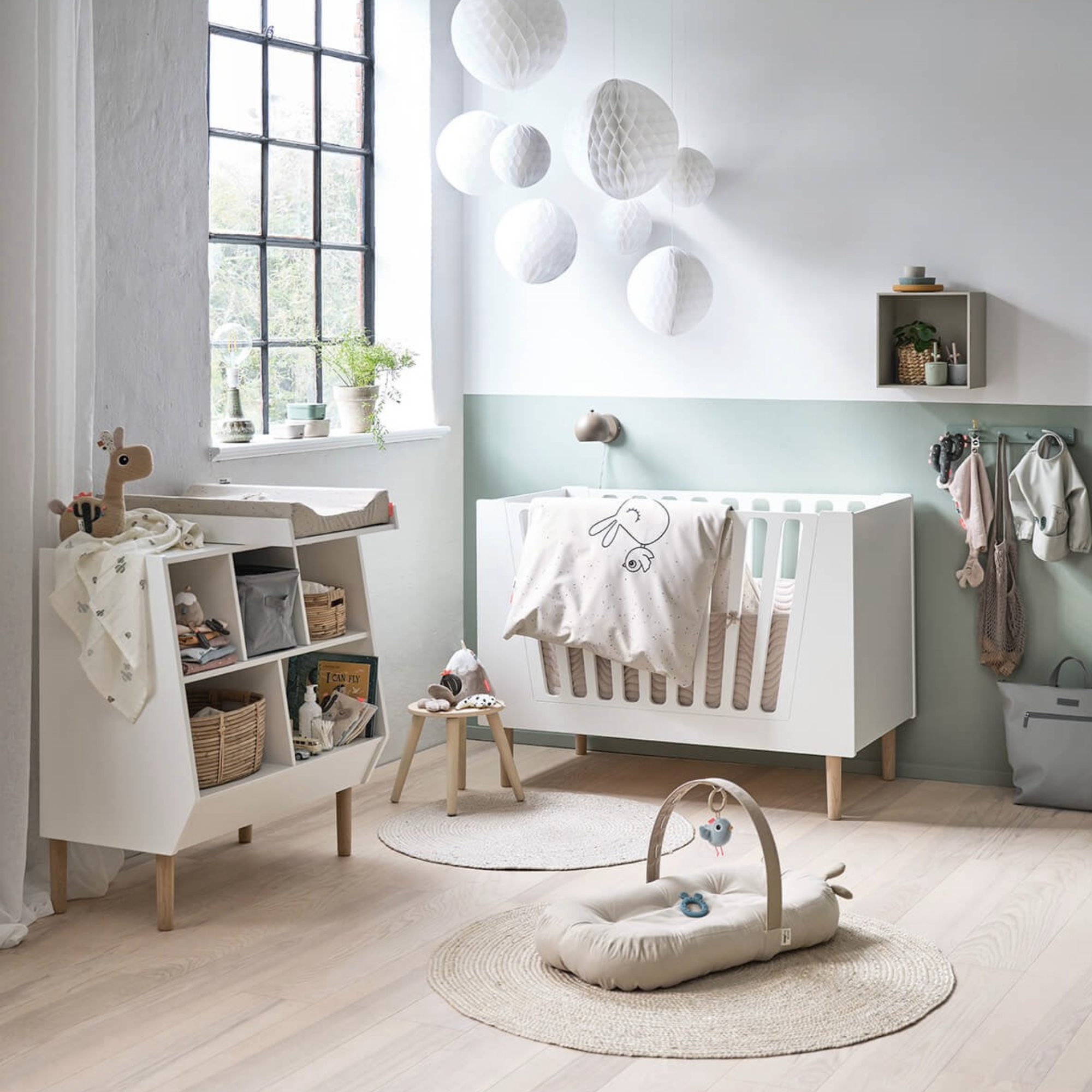 DONE BY DEER Cozy lounger With Activity Arch - Raffi Sand