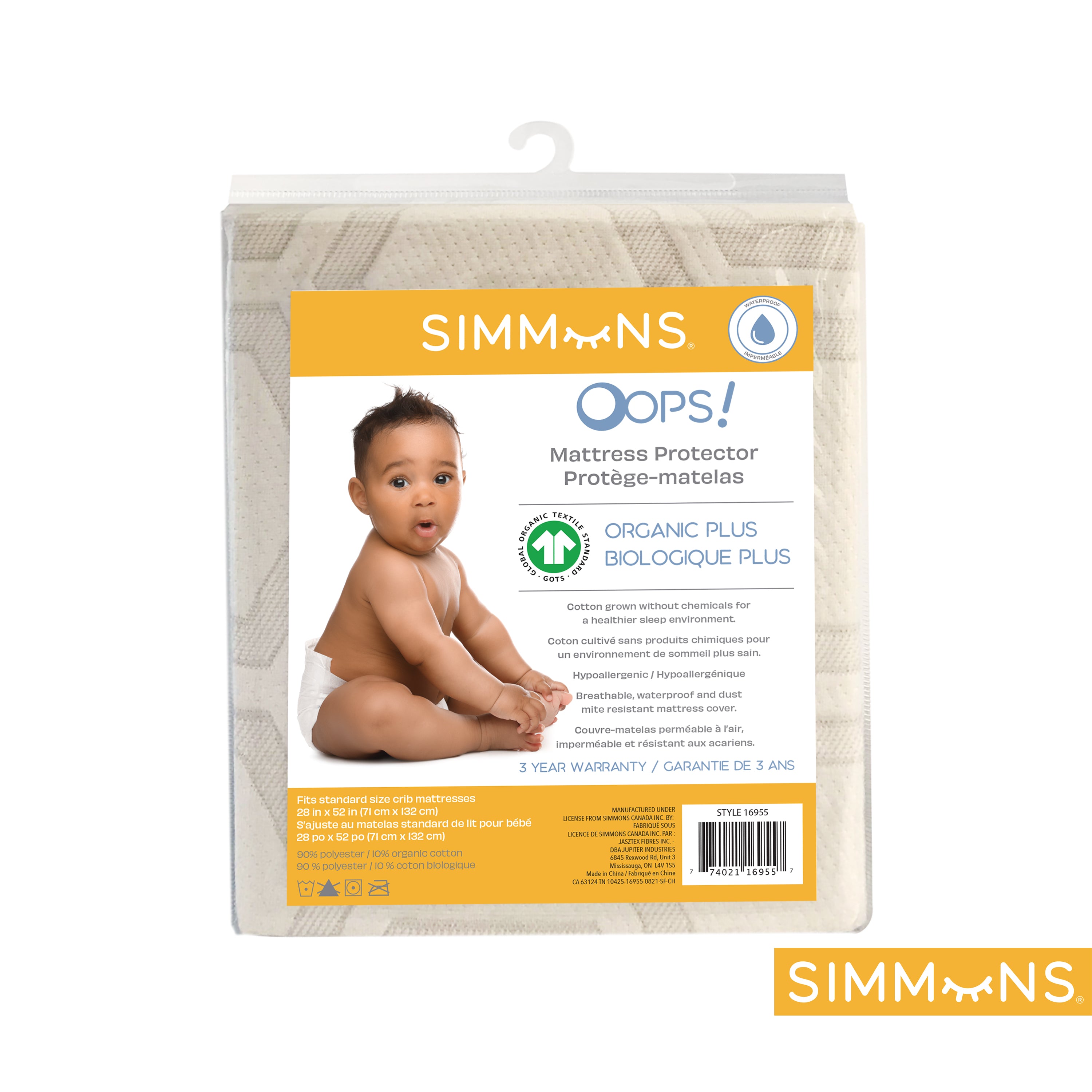 Protège-matelas SIMMONS Oops Organic Plus