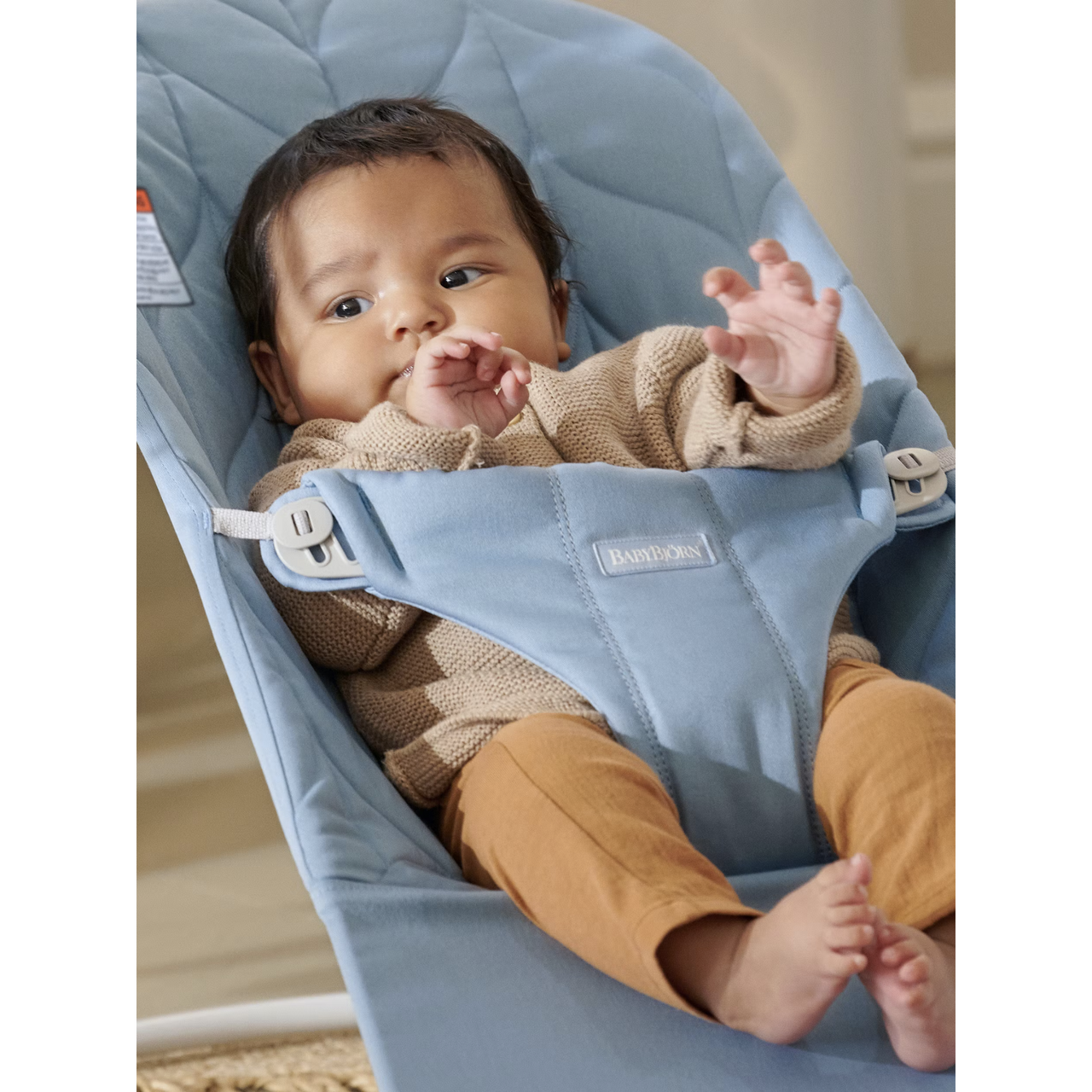 BabyBjorn Bouncer Bliss Cotton Petal Quilt Sand Gray