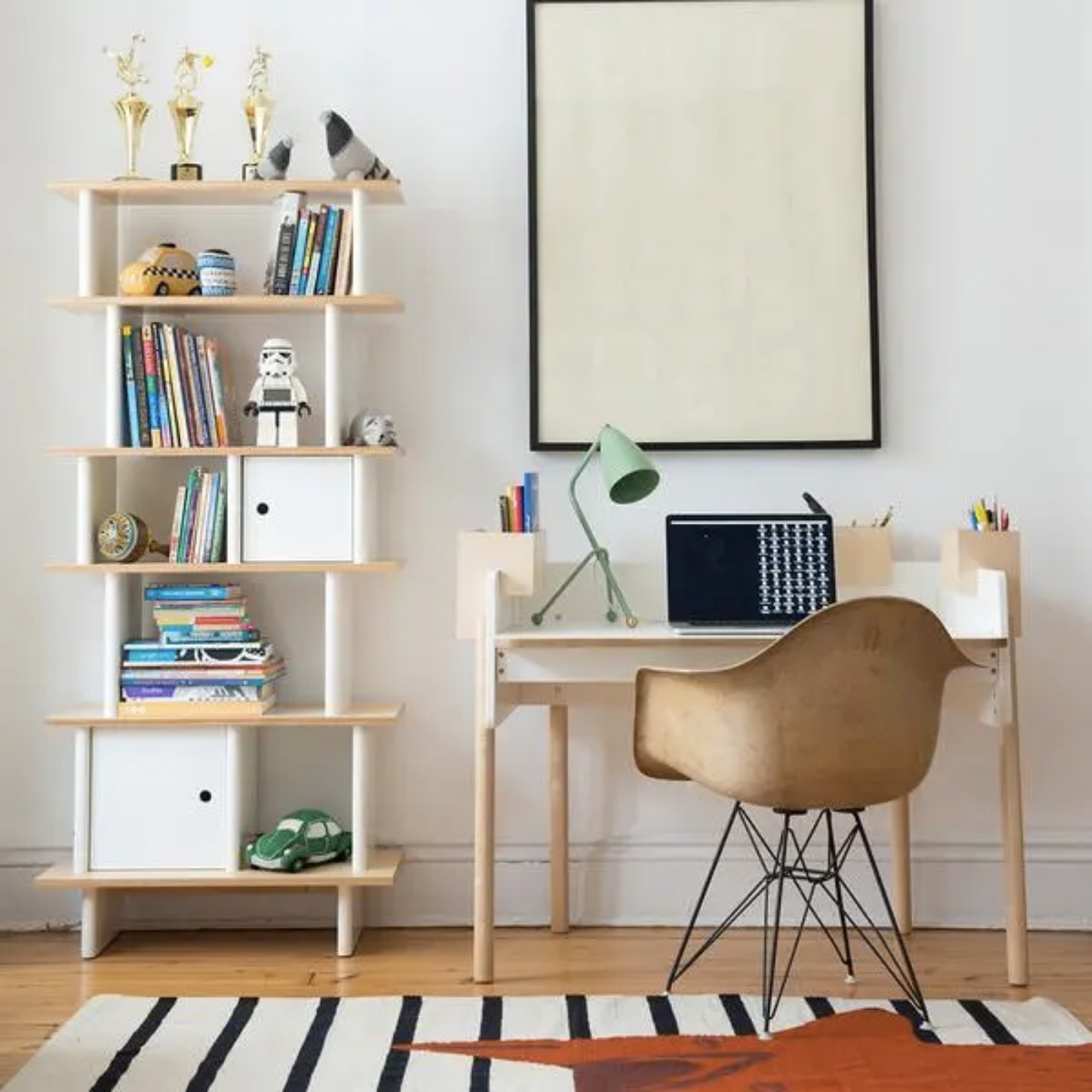 OEUF Brooklyn Desk - White/Birch