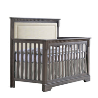 Thumbnail for NATART Ithaca 5-In-1 Convertible Crib (w/ Upholstered Panel) - Talc