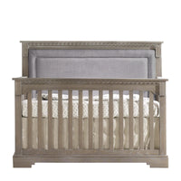 Thumbnail for NATART Ithaca 5-In-1 Convertible Crib (W/ Upholstered Panel) - Fog