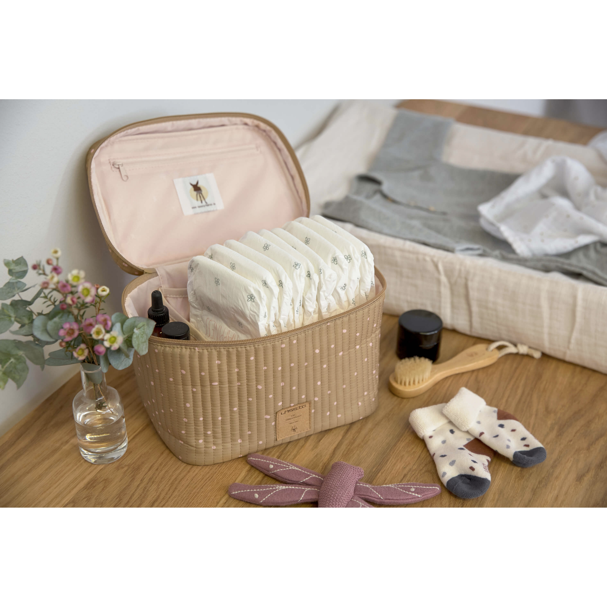 LASSIG Nursery Caddy To Go - Dots Curry