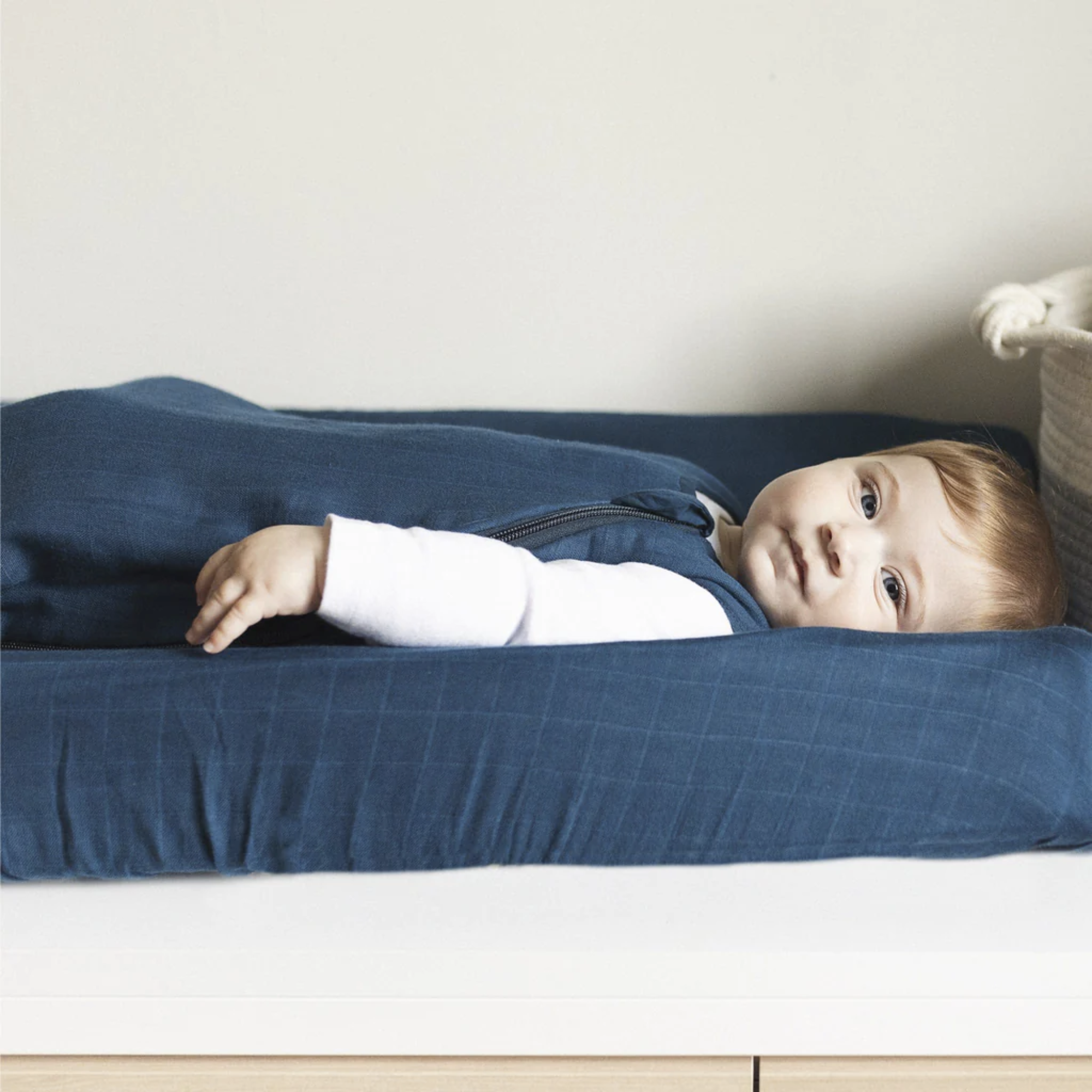 PERLIMPINPIN Cotton Muslin Sleep Bag 0.7T - Navy