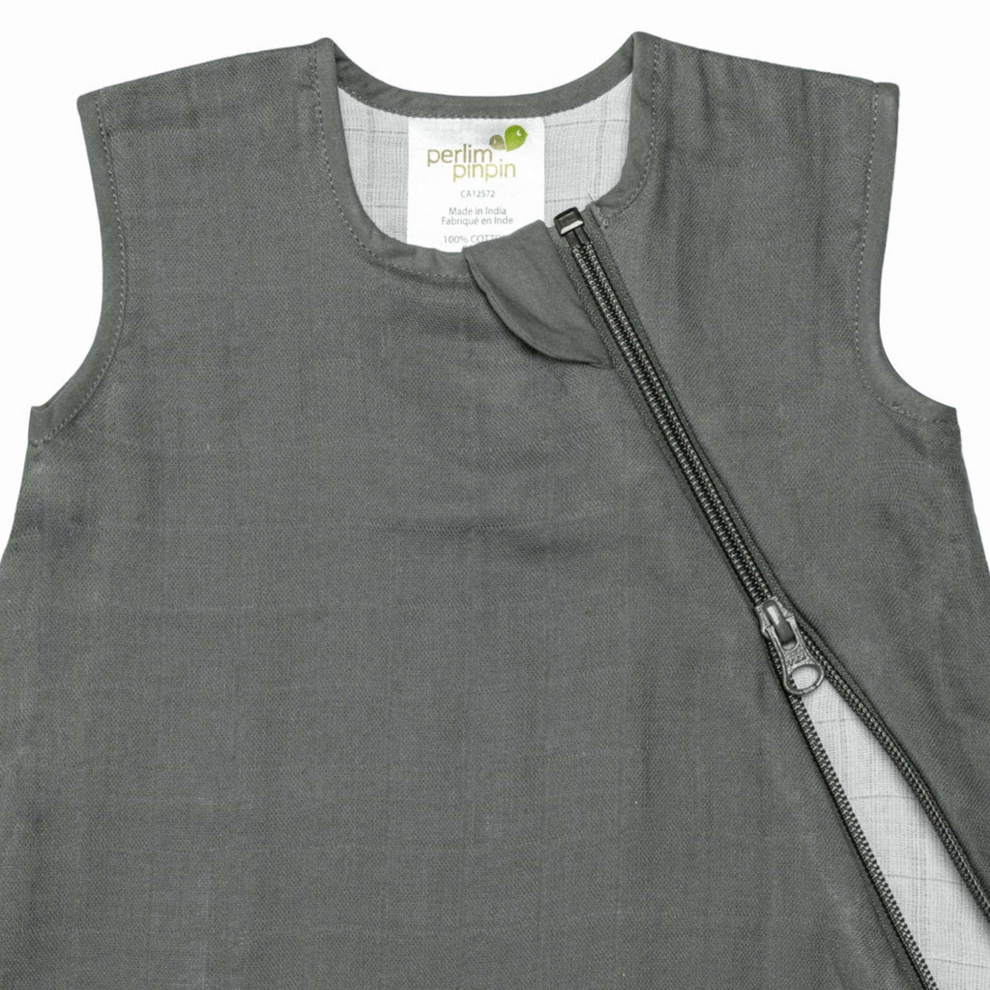 PERLIMPINPIN Cotton Muslin Sleep Bag 0.7T - Charcoal