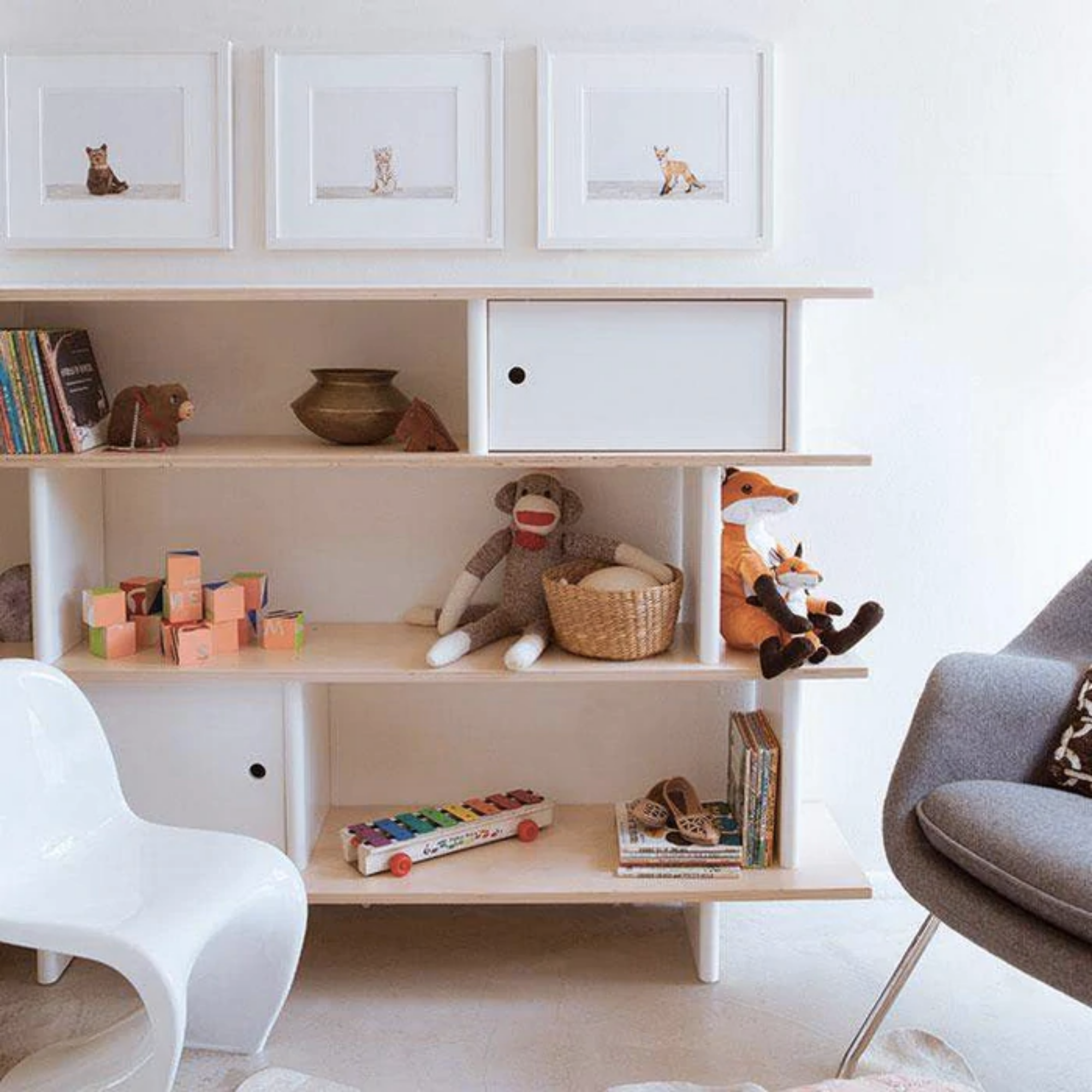 OEUF Mini Library - White/Birch