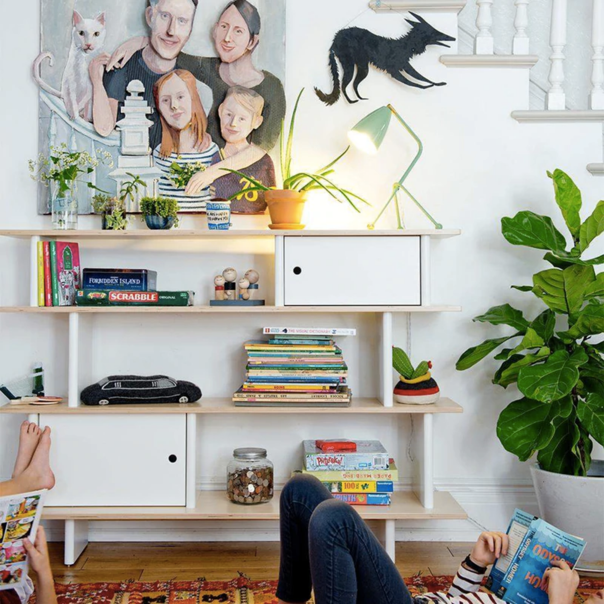 OEUF Mini Library - White/Birch