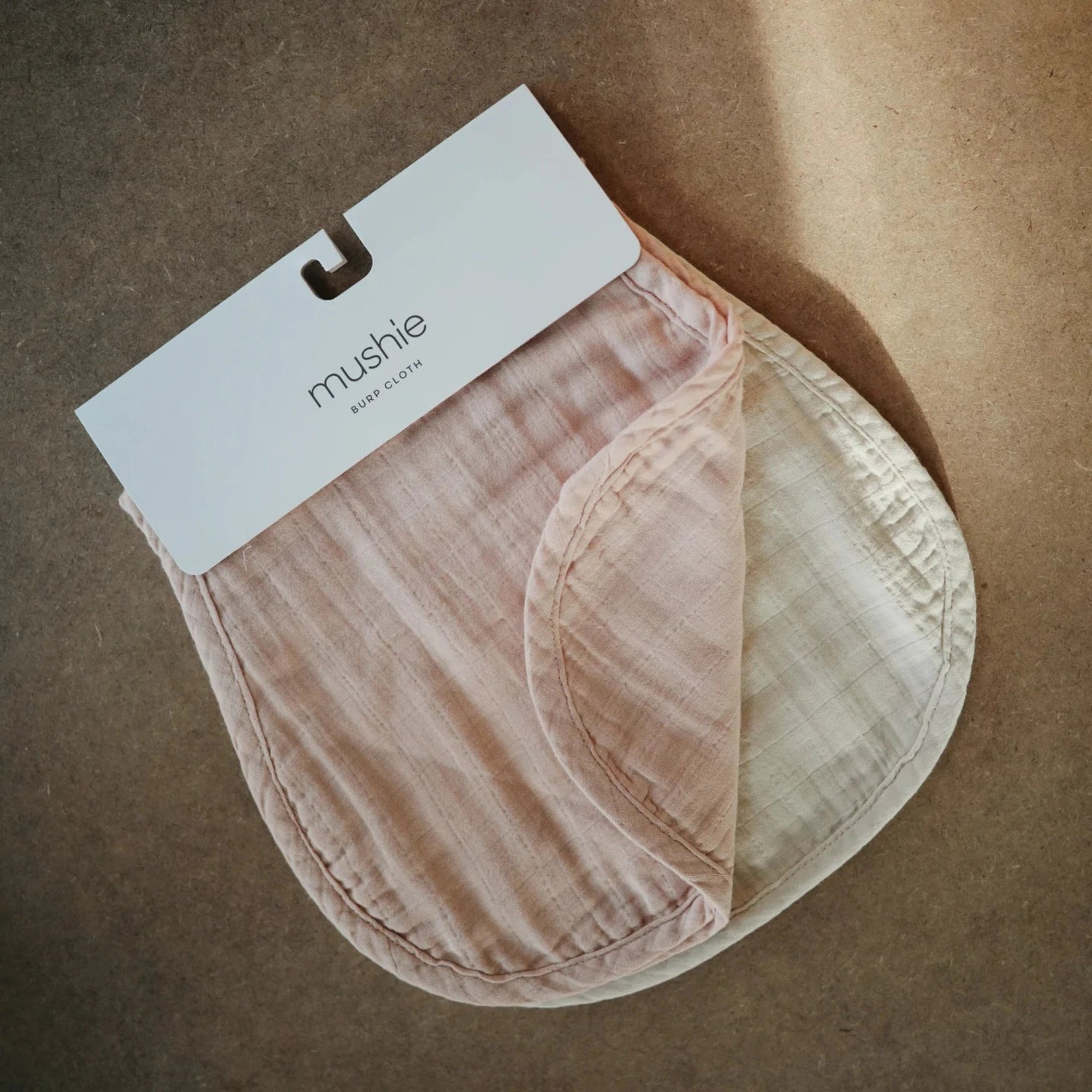 MUSHIE Burp Cloth - Blush/Fog