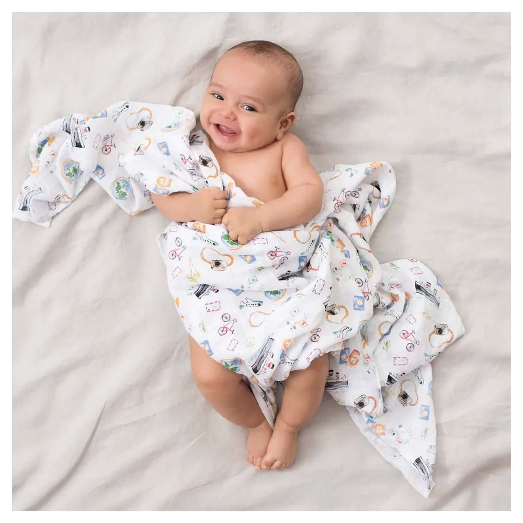ADEN + ANAIS Cotton Muslin Swaddle (4 Pk) - Around the world