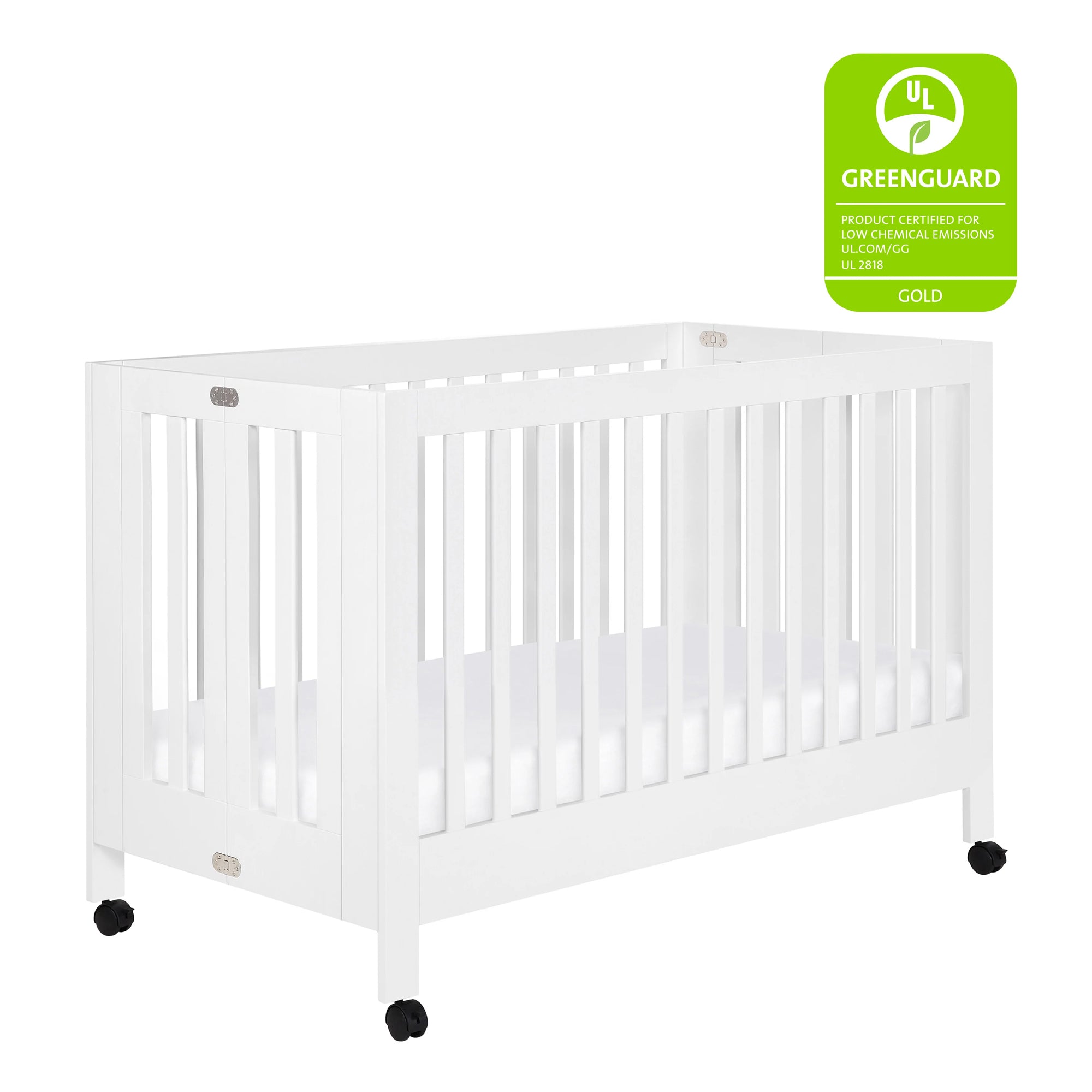 BABYLETTO Maki Full-Size Folding Crib w/ Toddler Bed Conversion Kit