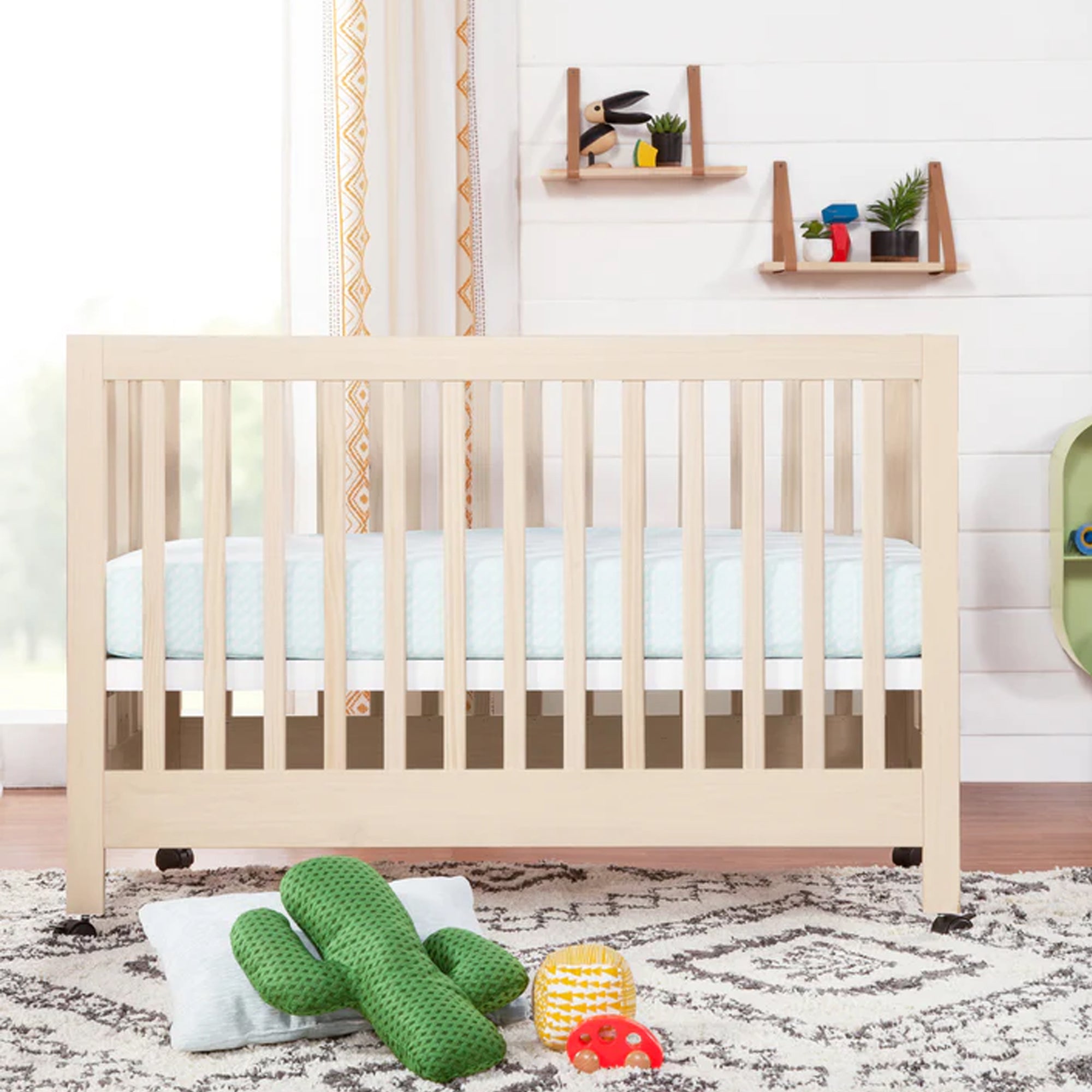 BABYLETTO Maki Full-Size Folding Crib w/ Toddler Bed Conversion Kit