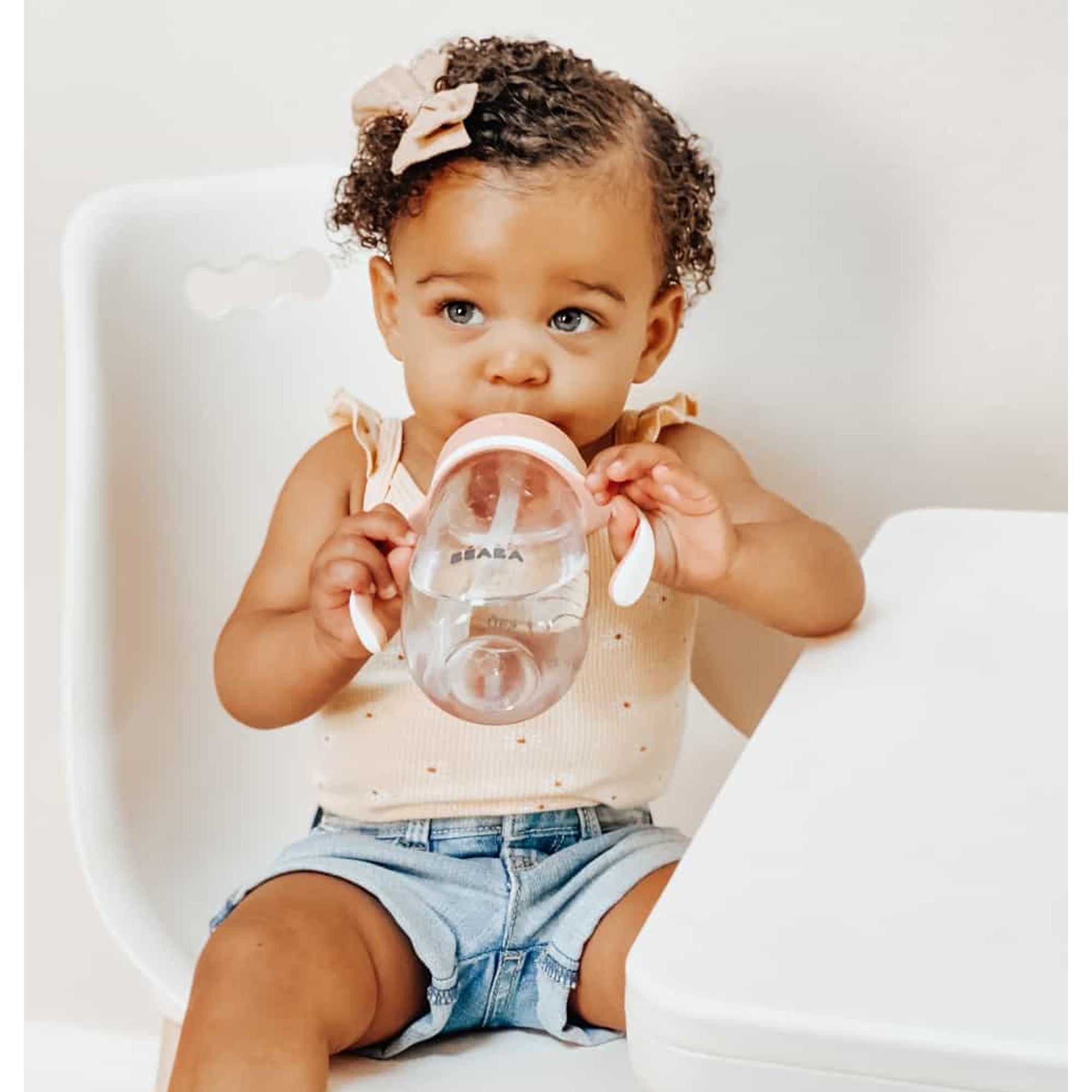 BEABA Straw Sippy Cup - Rose