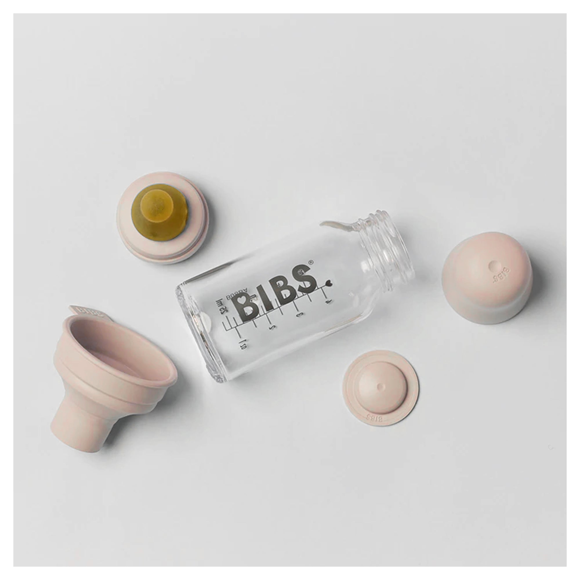 BIBS Baby Glass Bottle Latex - Blush