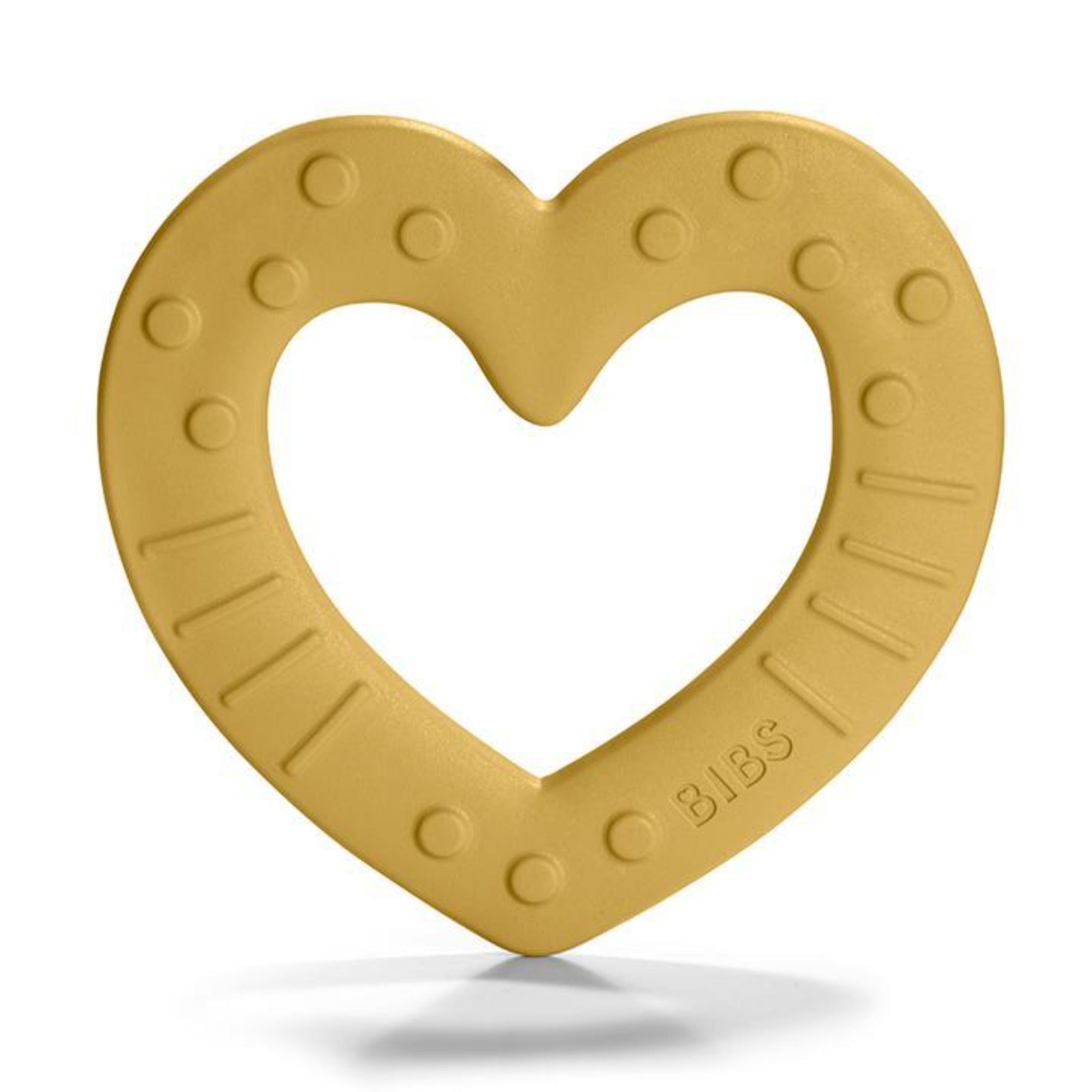 Anneau de dentition BIBS Baby Bitie - Cœur moutarde