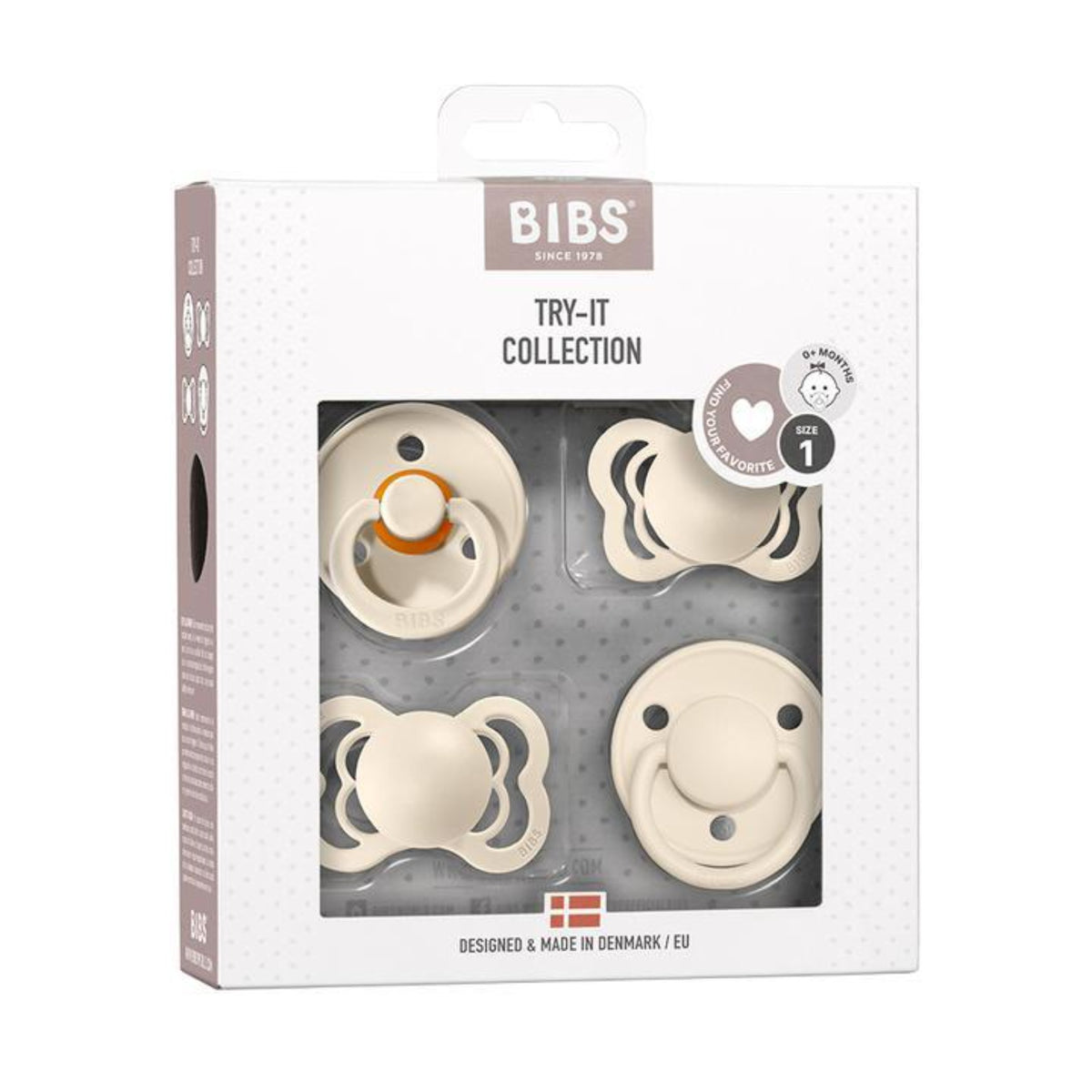 Collection BIBS Try-It - Paquet de 4 - Taille 1 - Ivoire 