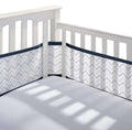 Doublure de berceau respirante en maille respirante BREATHABLEBABY - Chevron bleu marine