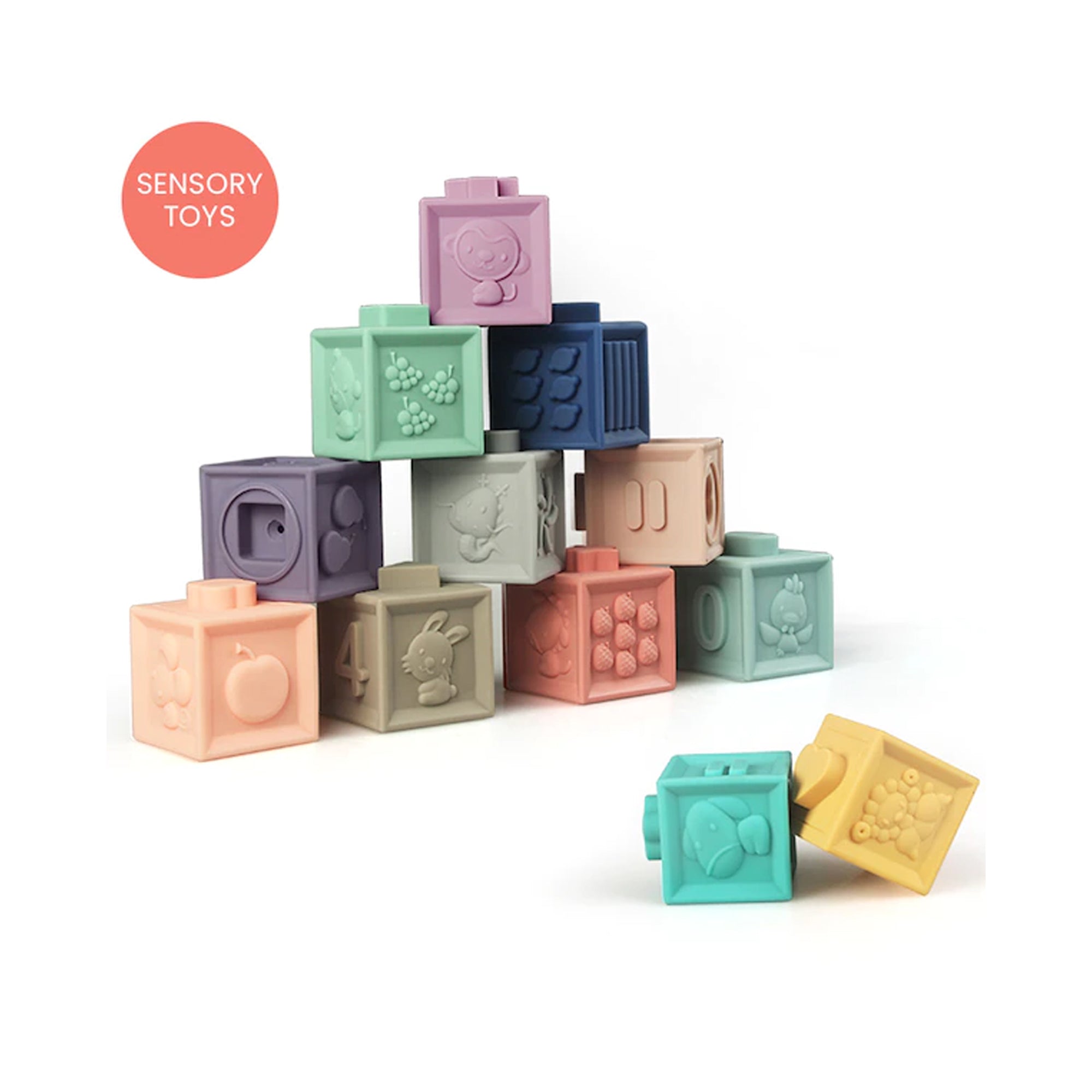 BABY TO LOVE Baby Discovery Sensory Learning Cubes (12 Pieces)