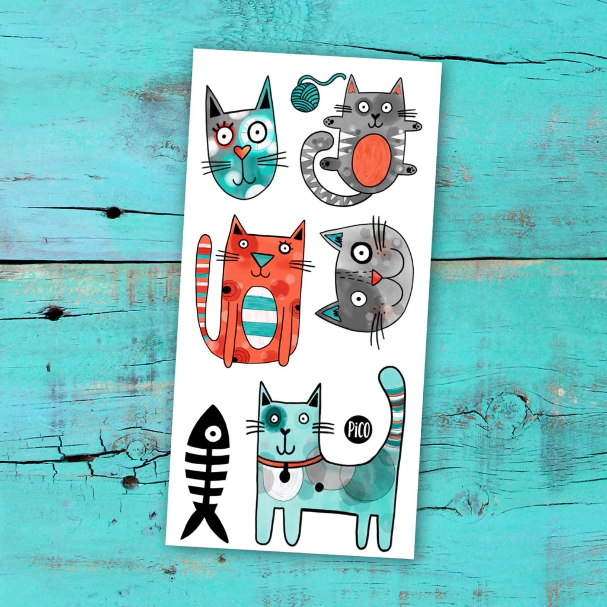 Tatouage temporaire PICO TATOO - Bibi le chat gris