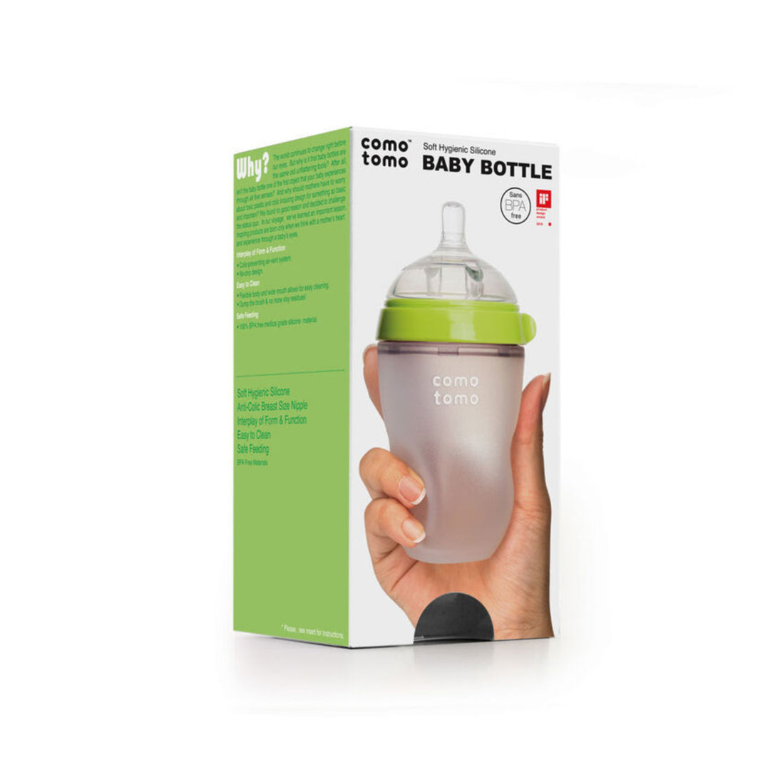 Biberon COMOTOMO en silicone 250 ml - Vert