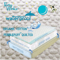 Thumbnail for FORTY WINKS Crib Mattress Protector Organic Pebble Puff